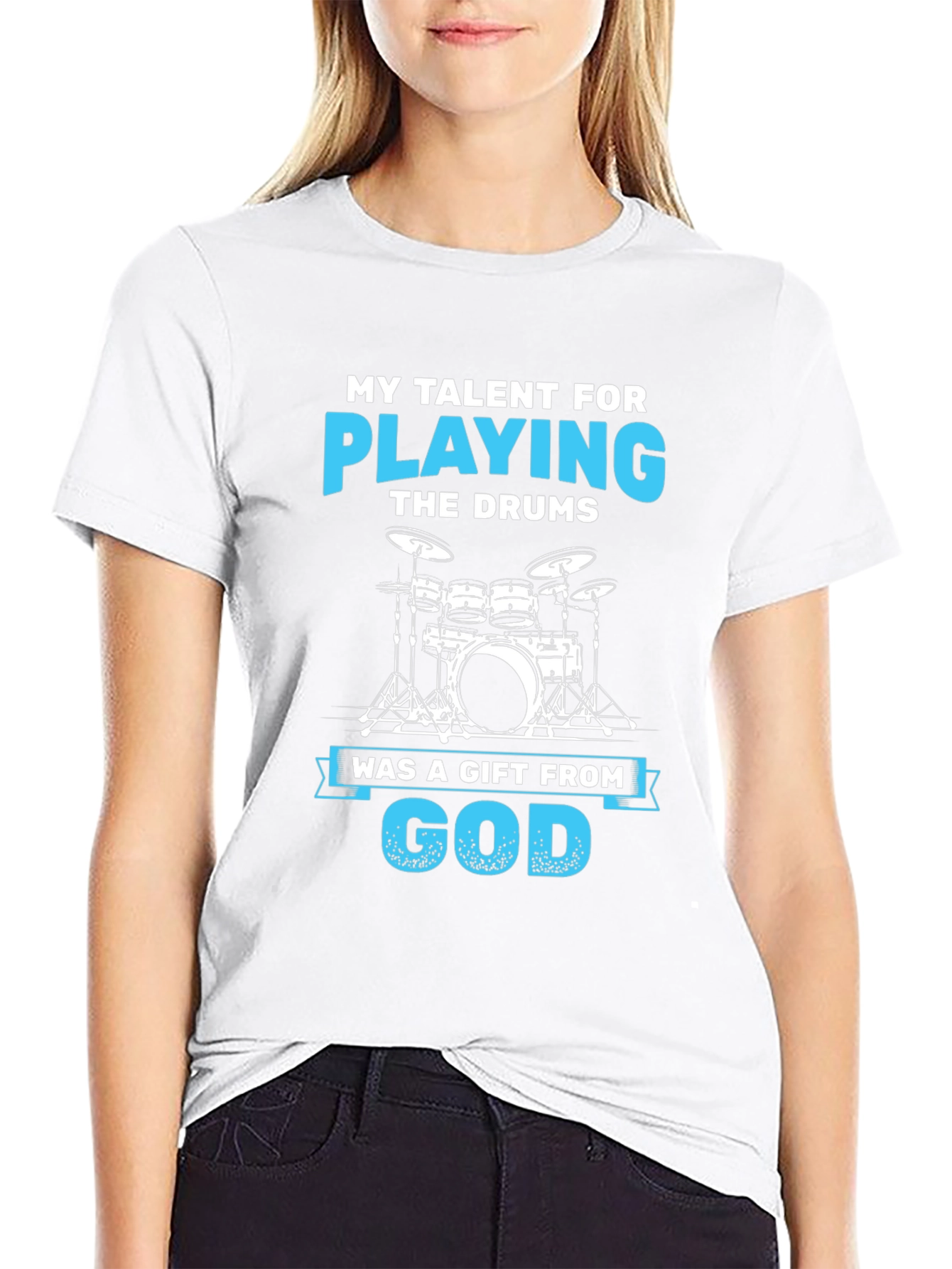 Drummers Gift T-Shirt - My Talent For Playing The Drums Cotton Tee