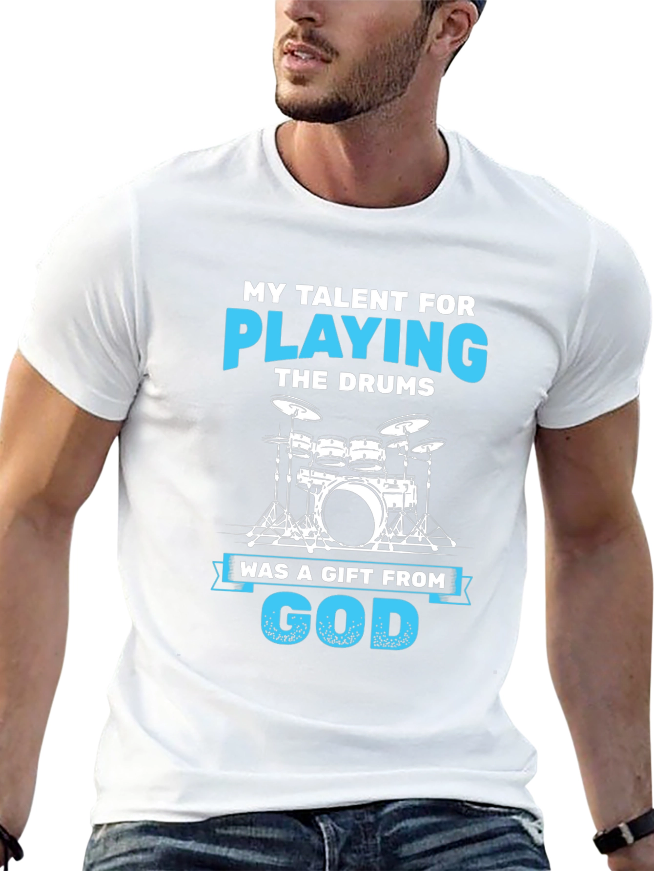 Drummers Gift T-Shirt - My Talent For Playing The Drums Cotton Tee