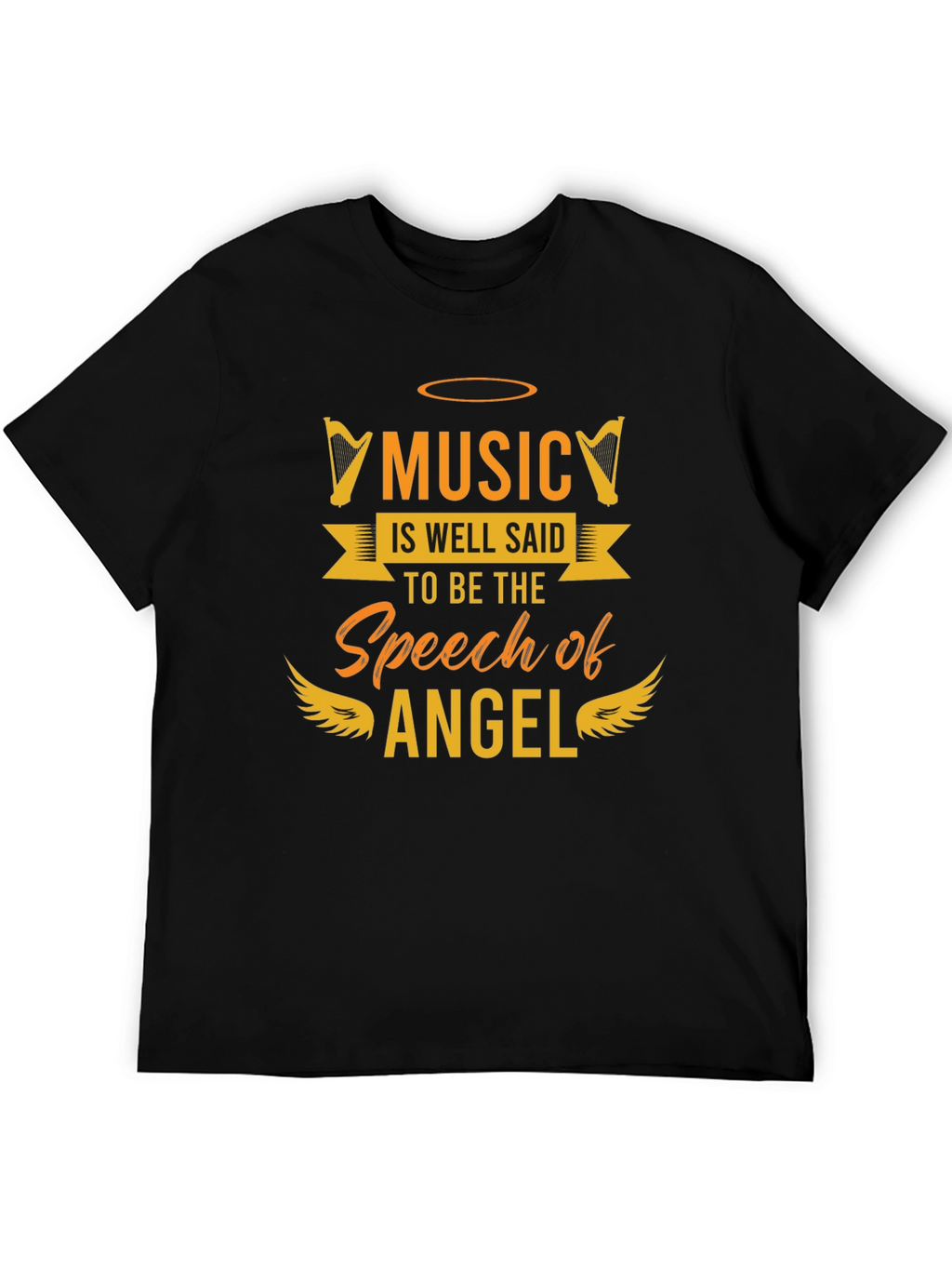 Music Is Angels Speech Graphic Tee - Black