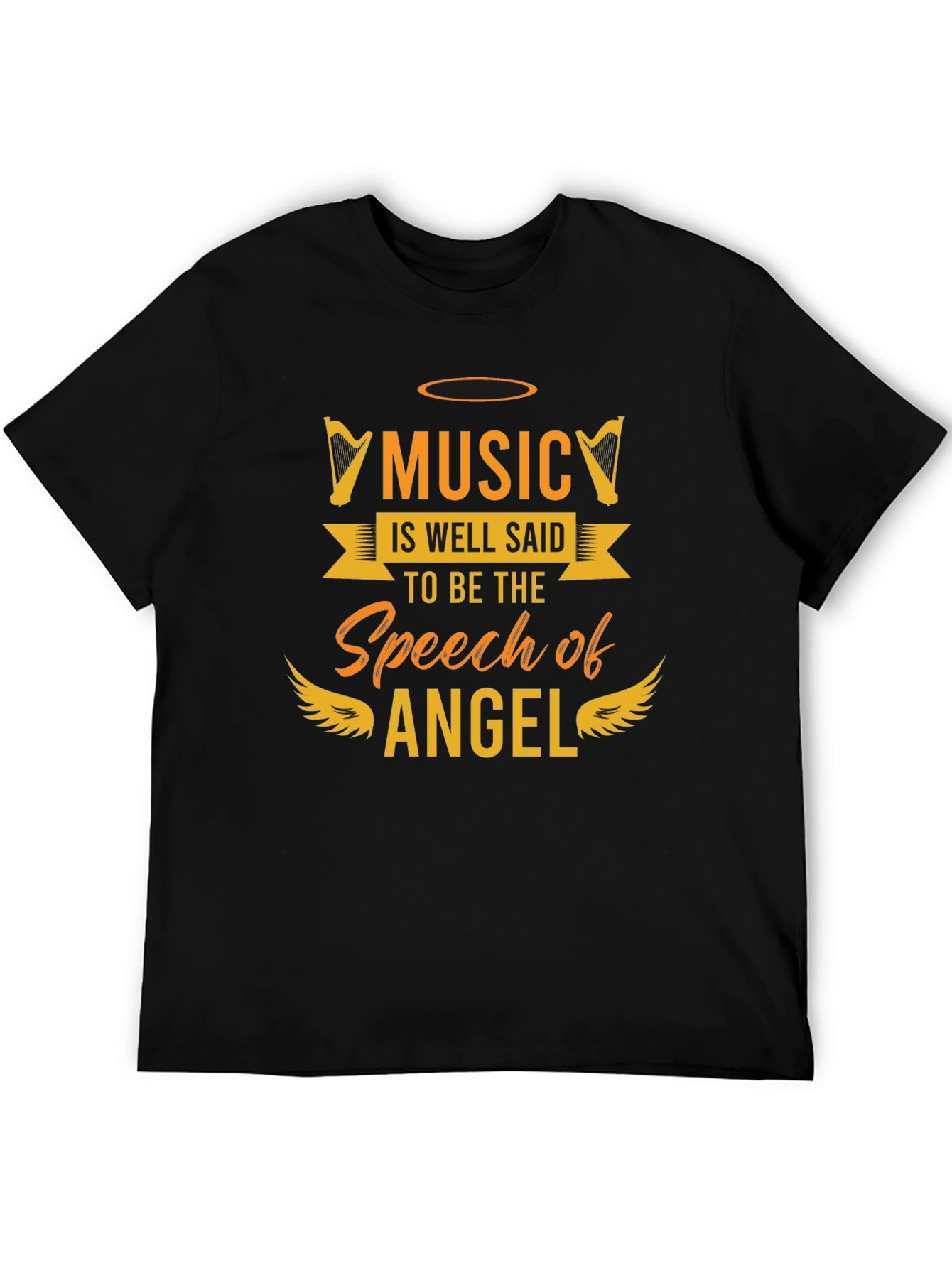Music Is Angels Speech Graphic Tee - Black
