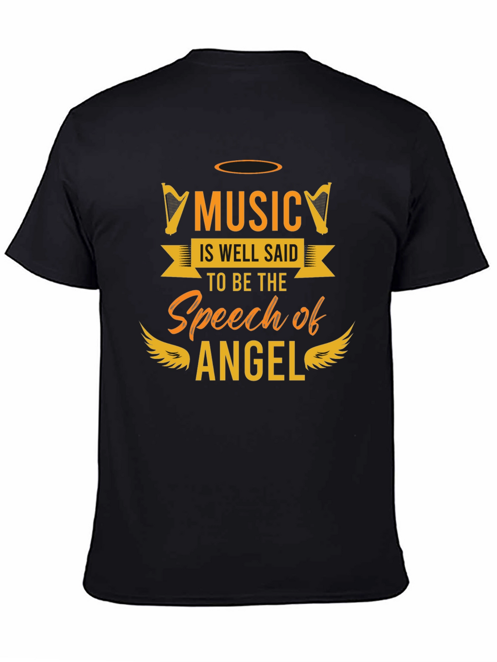 Music Is Angels Speech Graphic Tee - Black