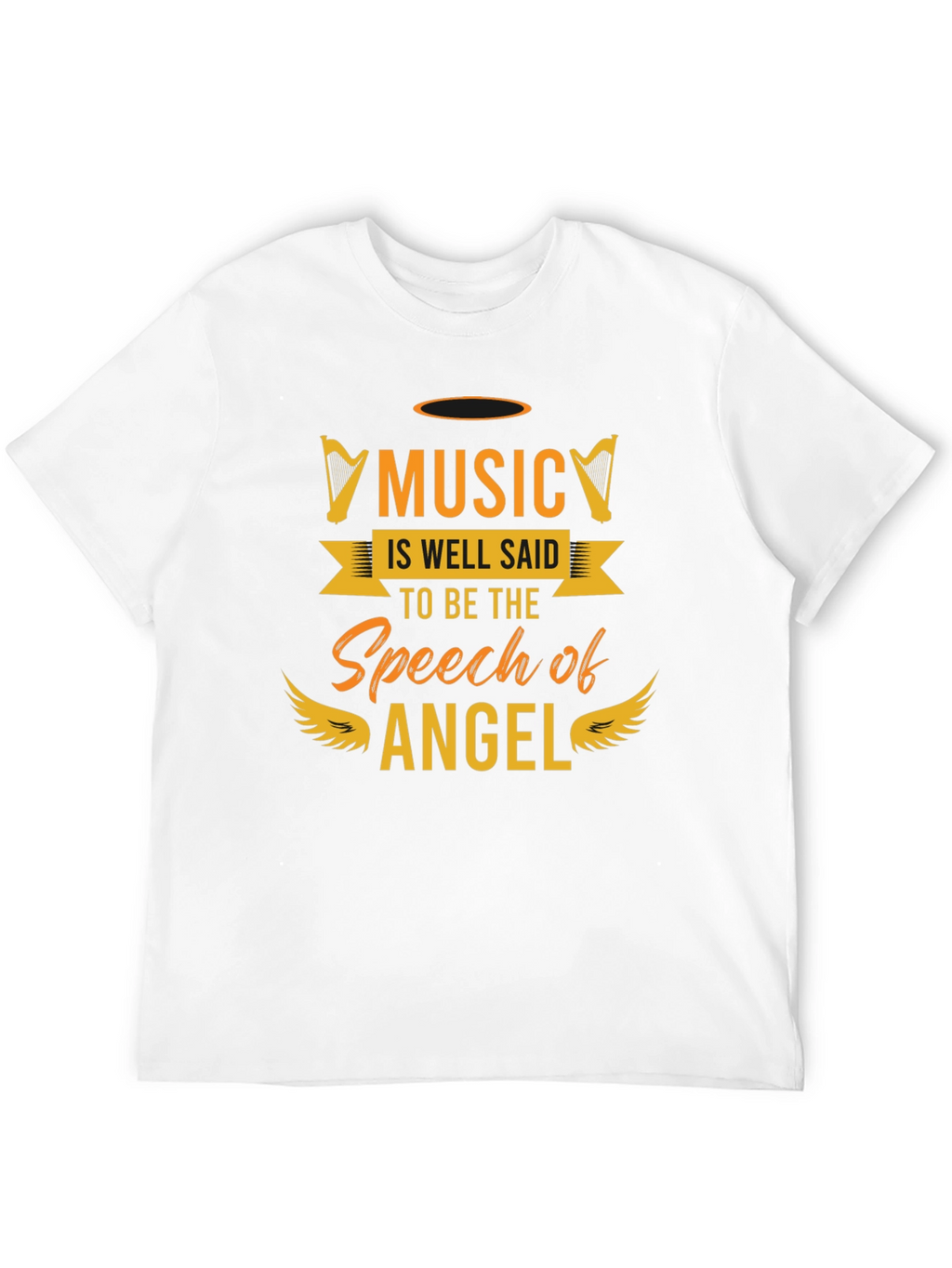 Music Is Angels Speech Graphic Tee - Black