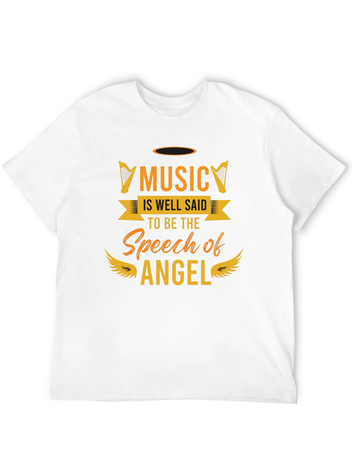 Music Is Angels Speech Graphic Tee - Black