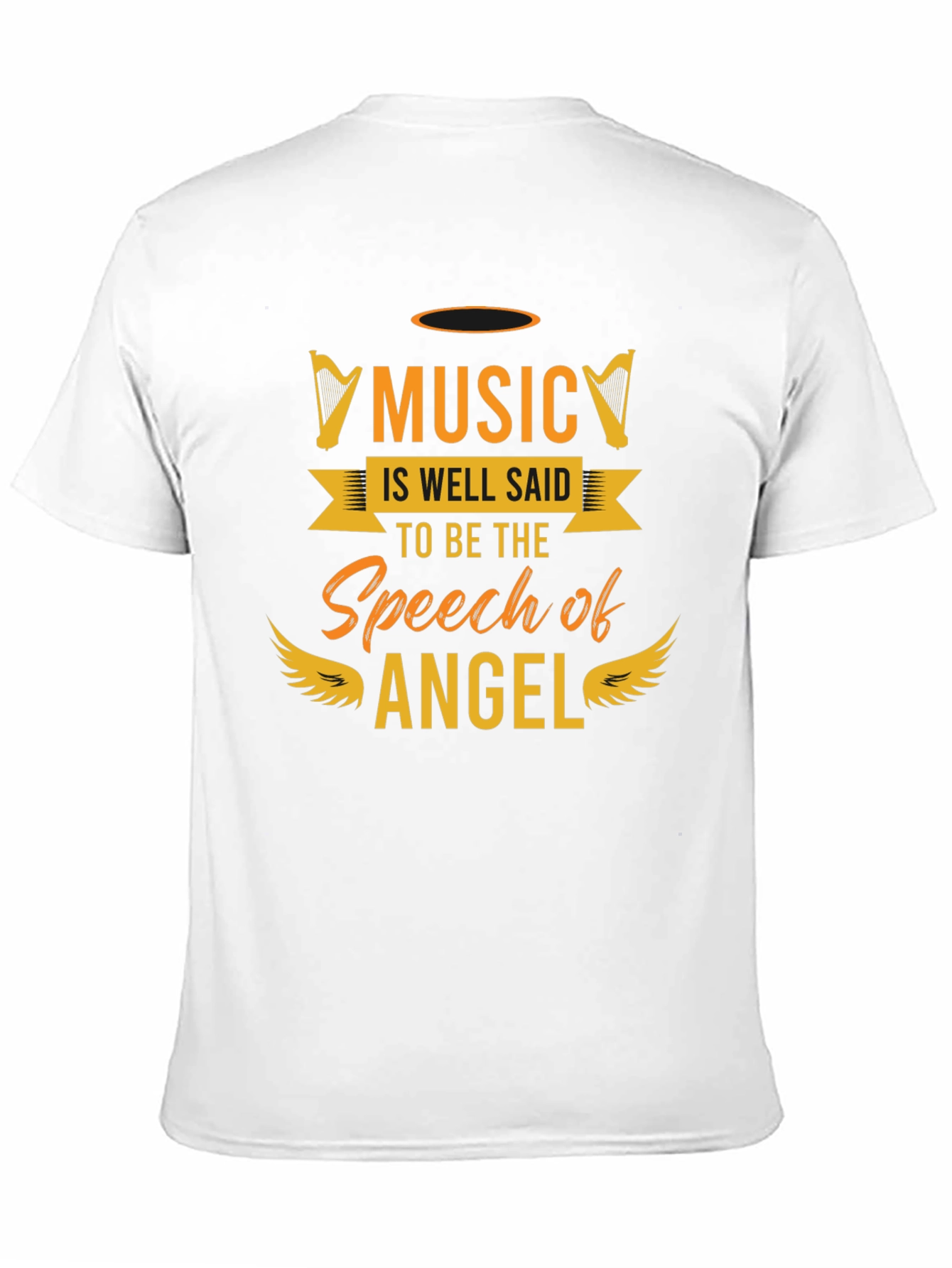 Music Is Angels Speech Graphic Tee - Black