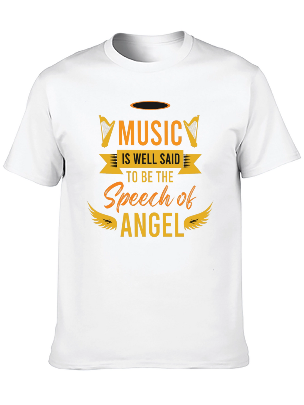 Music Is Angels Speech Graphic Tee - Black