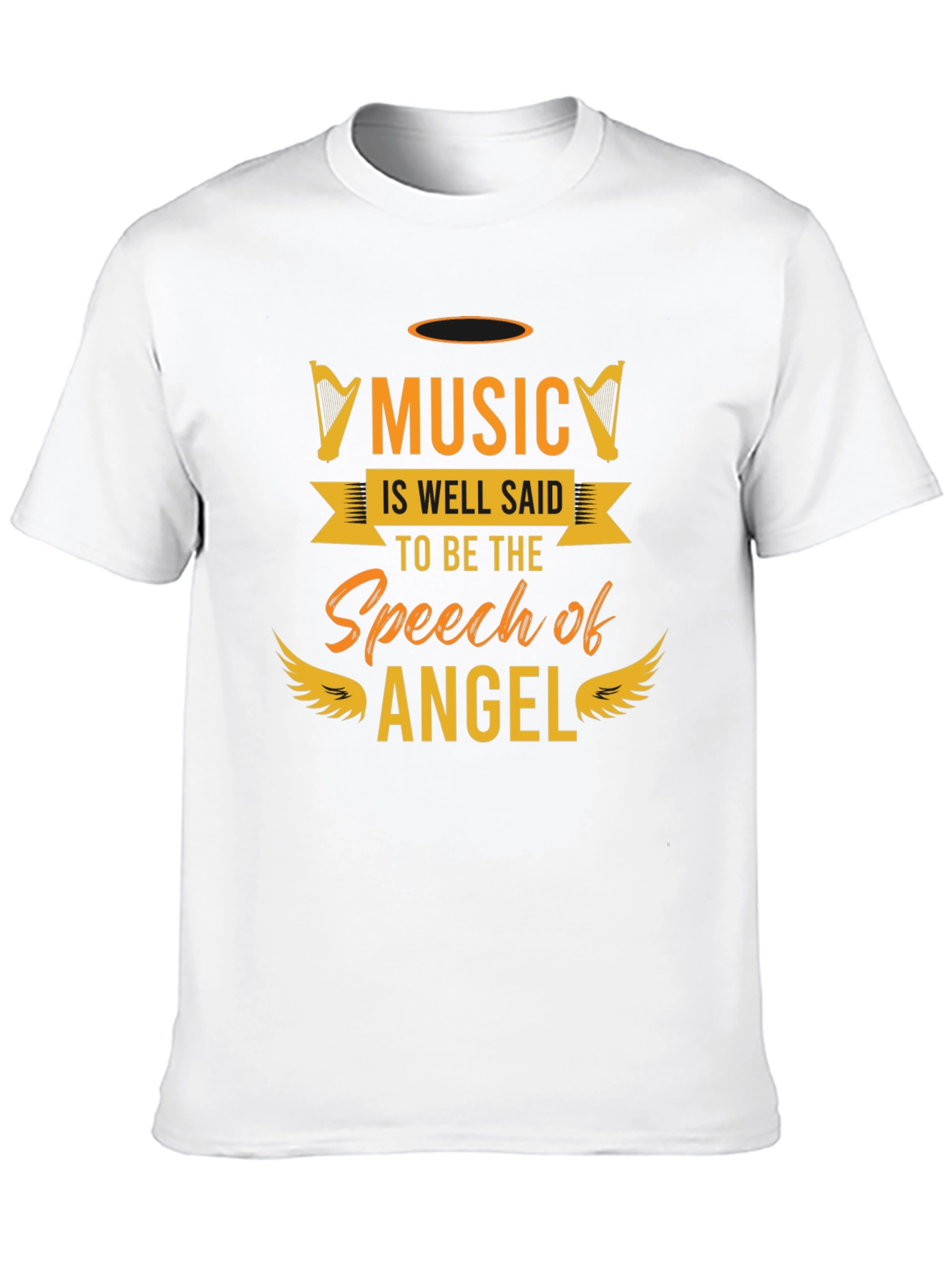 Music Is Angels Speech Graphic Tee - Black