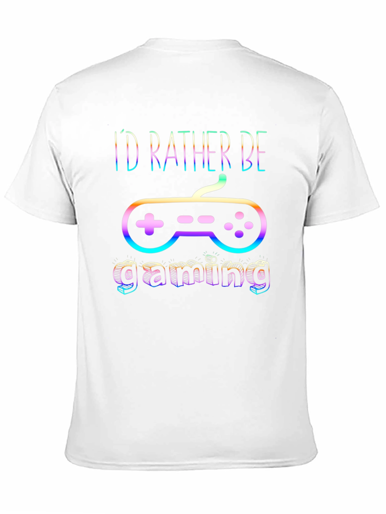 Gamer T-Shirt - Id Rather Be Gaming - Black Cotton Tee