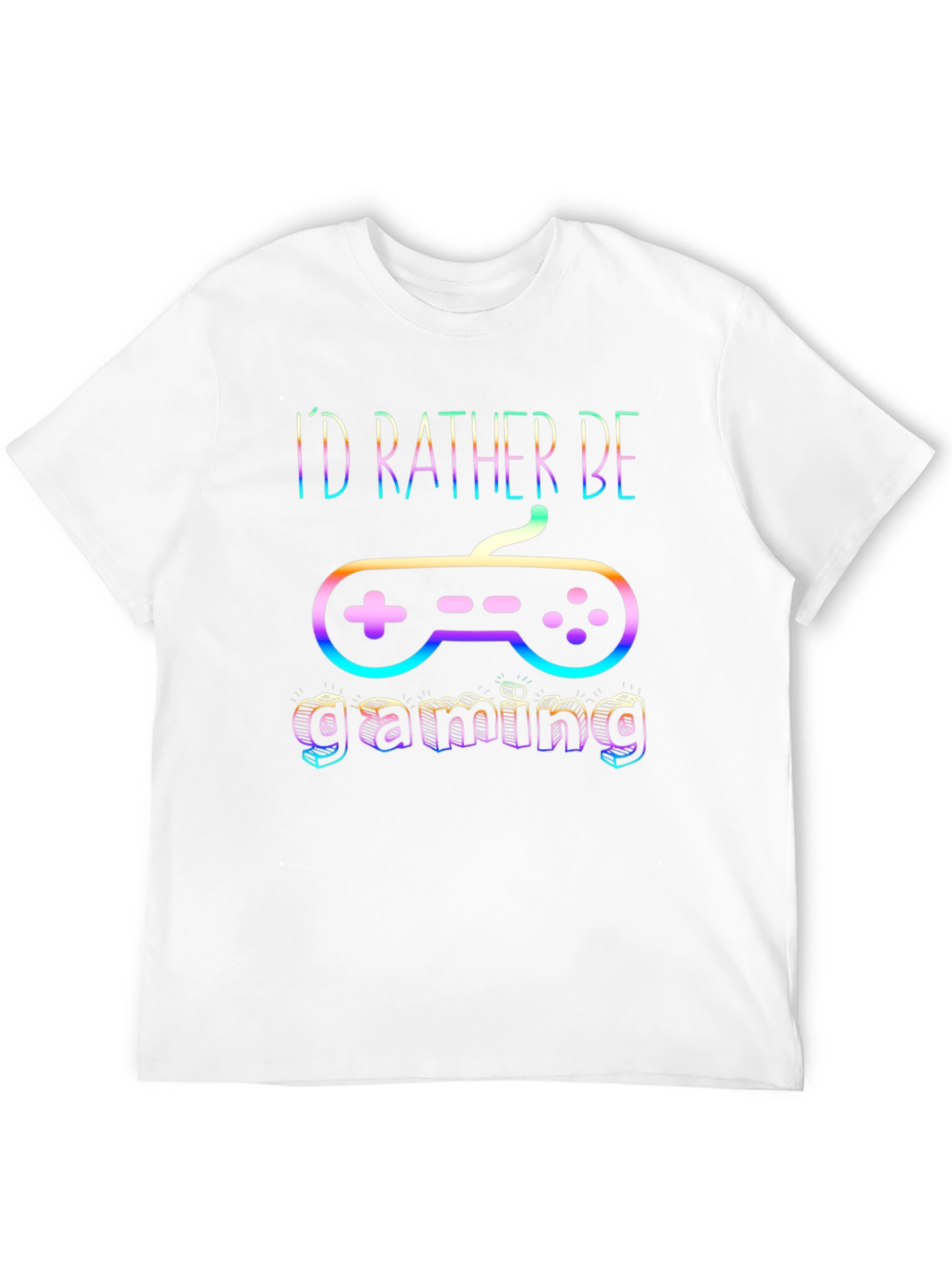 Gamer T-Shirt - Id Rather Be Gaming - Black Cotton Tee