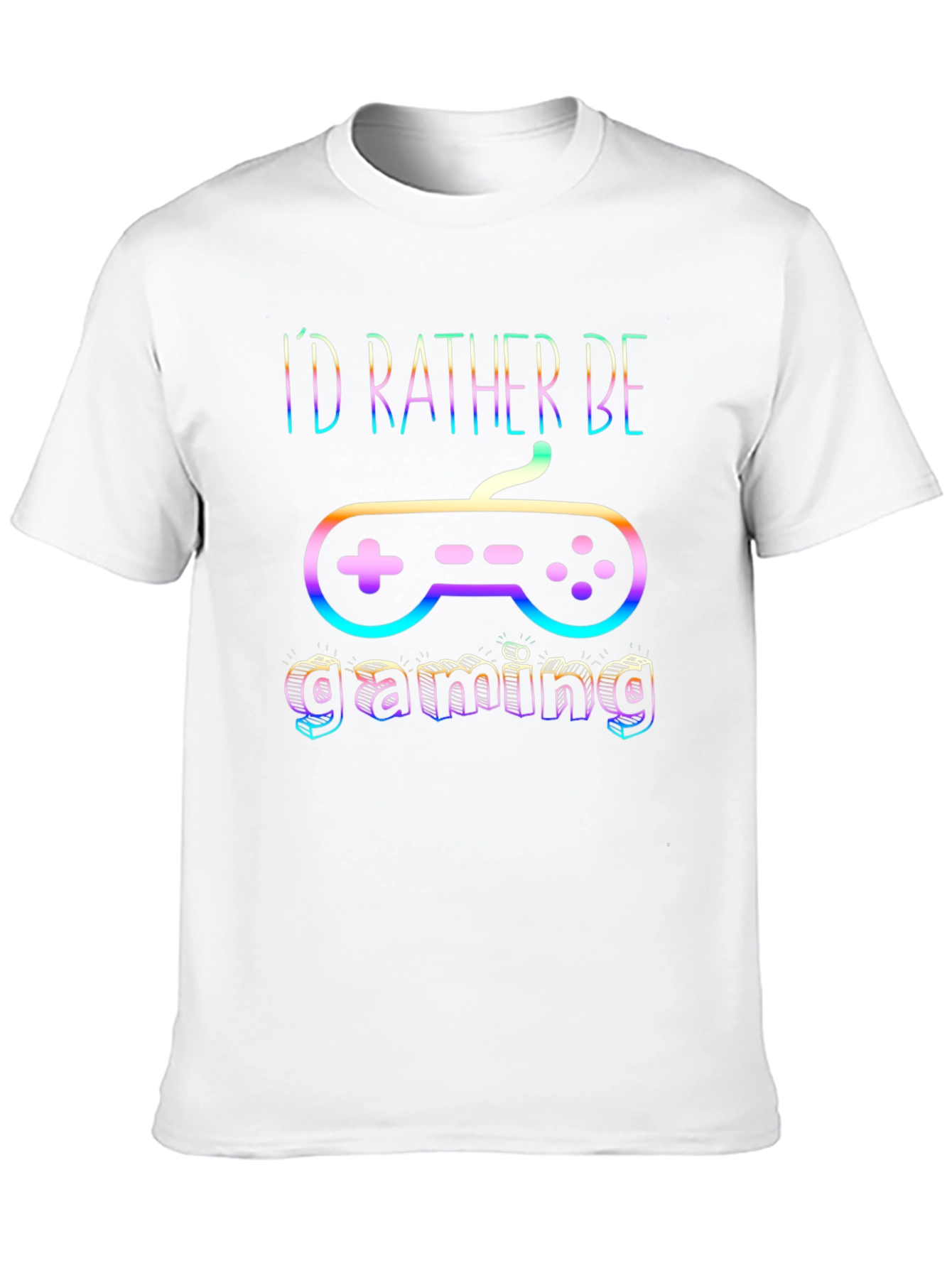Gamer T-Shirt - Id Rather Be Gaming - Black Cotton Tee
