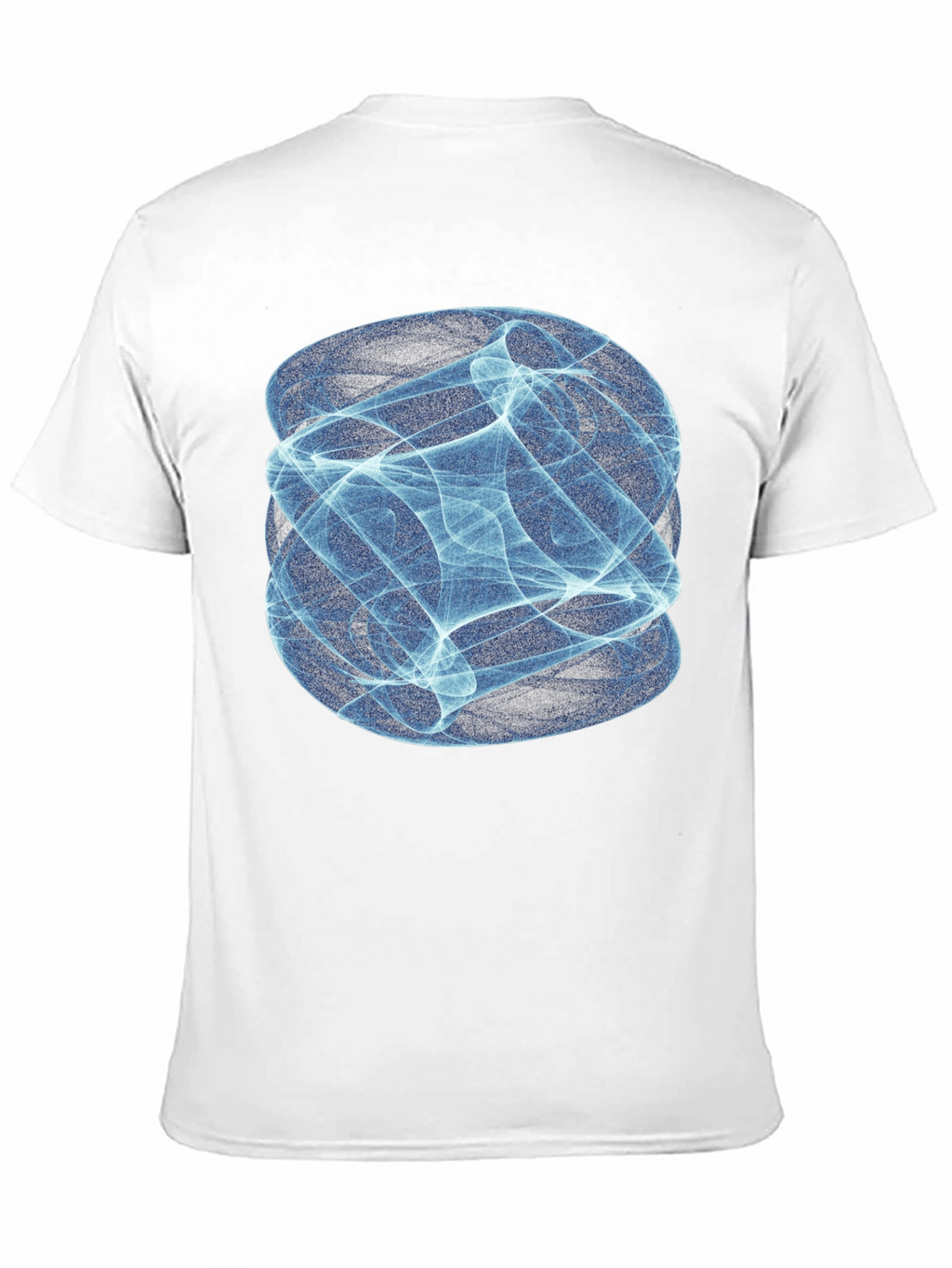 Abstract Blue Swirl Graphic Print Black T-Shirt