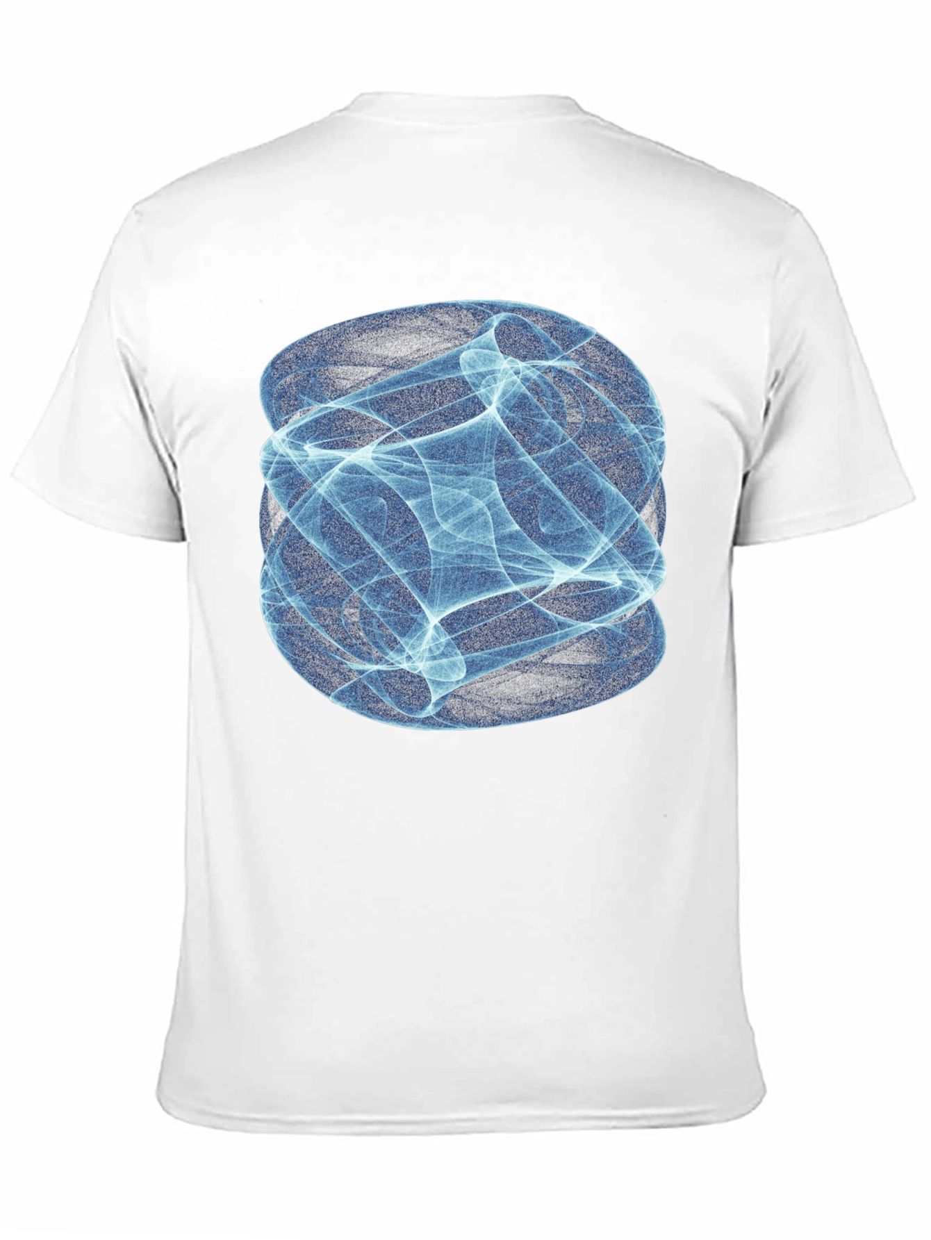 Abstract Blue Swirl Graphic Print Black T-Shirt