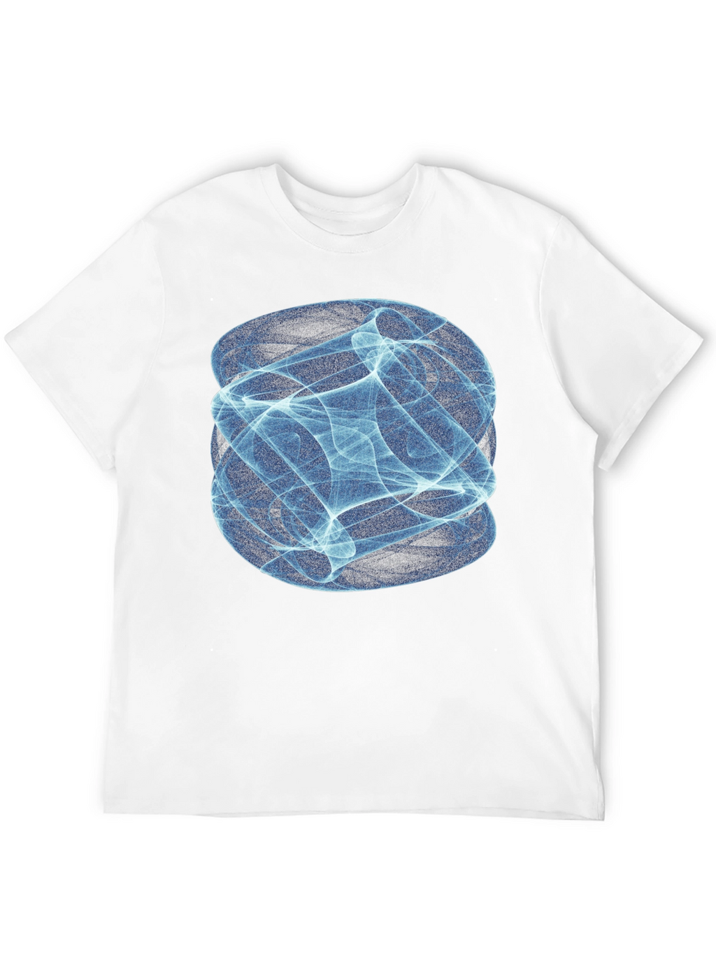 Abstract Blue Swirl Graphic Print Black T-Shirt