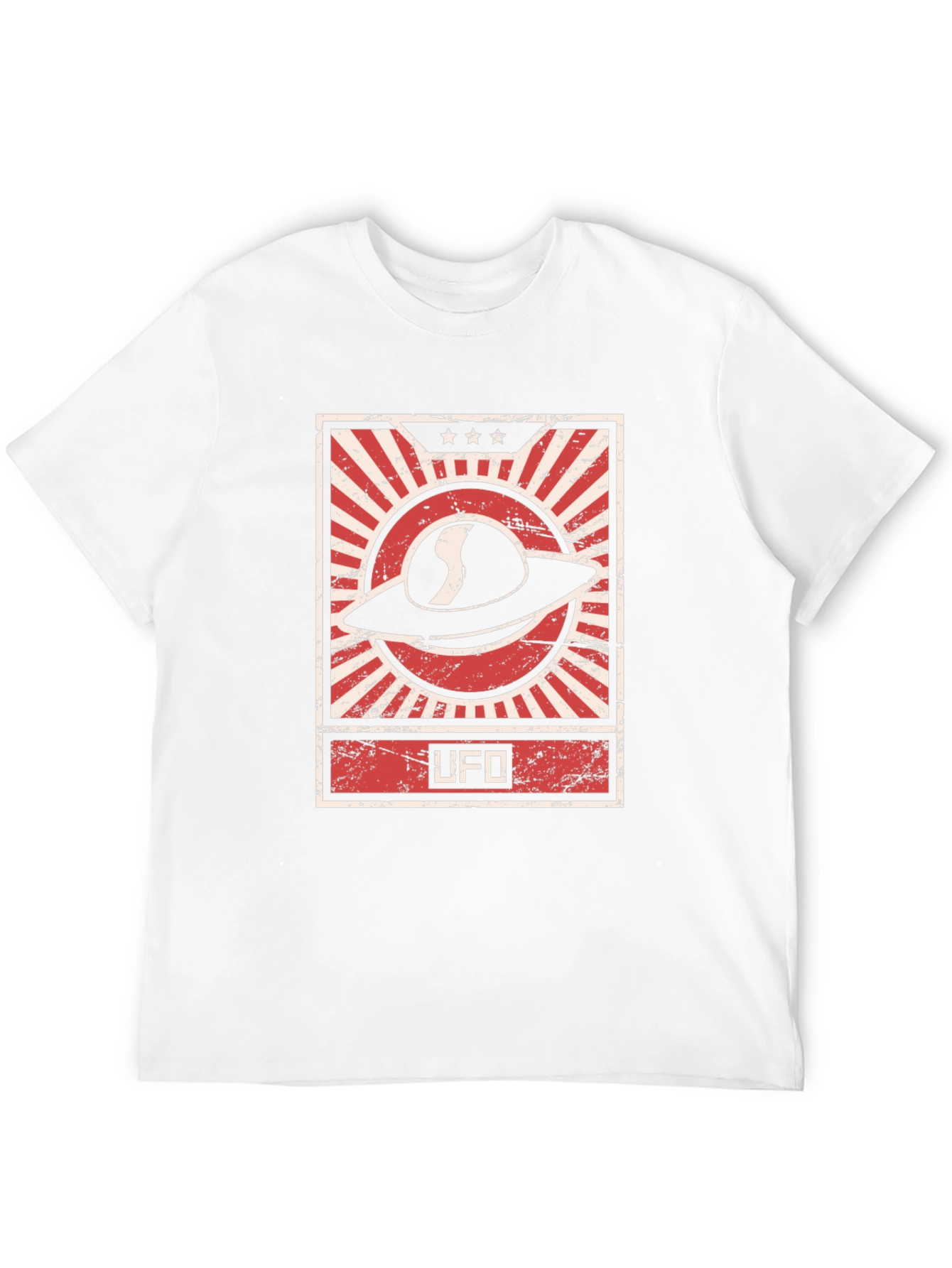 UFO Graphic Tee - Retro Design Black T-Shirt