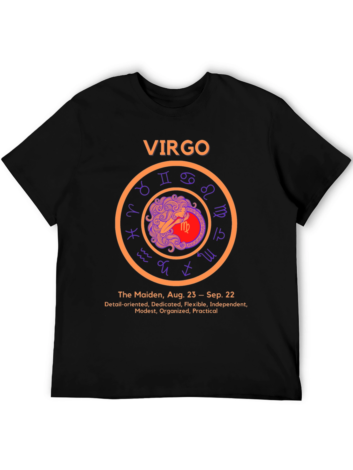Virgo Zodiac Sign T-Shirt - Aug 23 to Sep 22 Birthday Gift