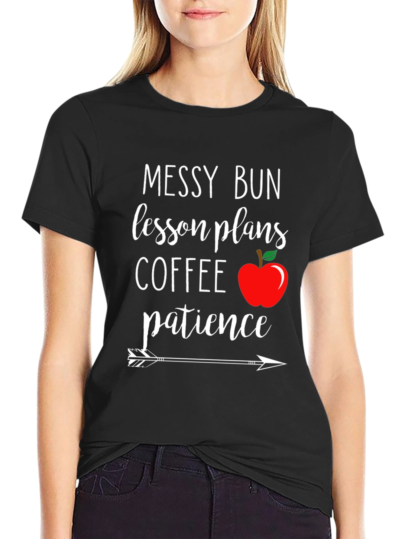 Teacher Life Messy Bun T-Shirt