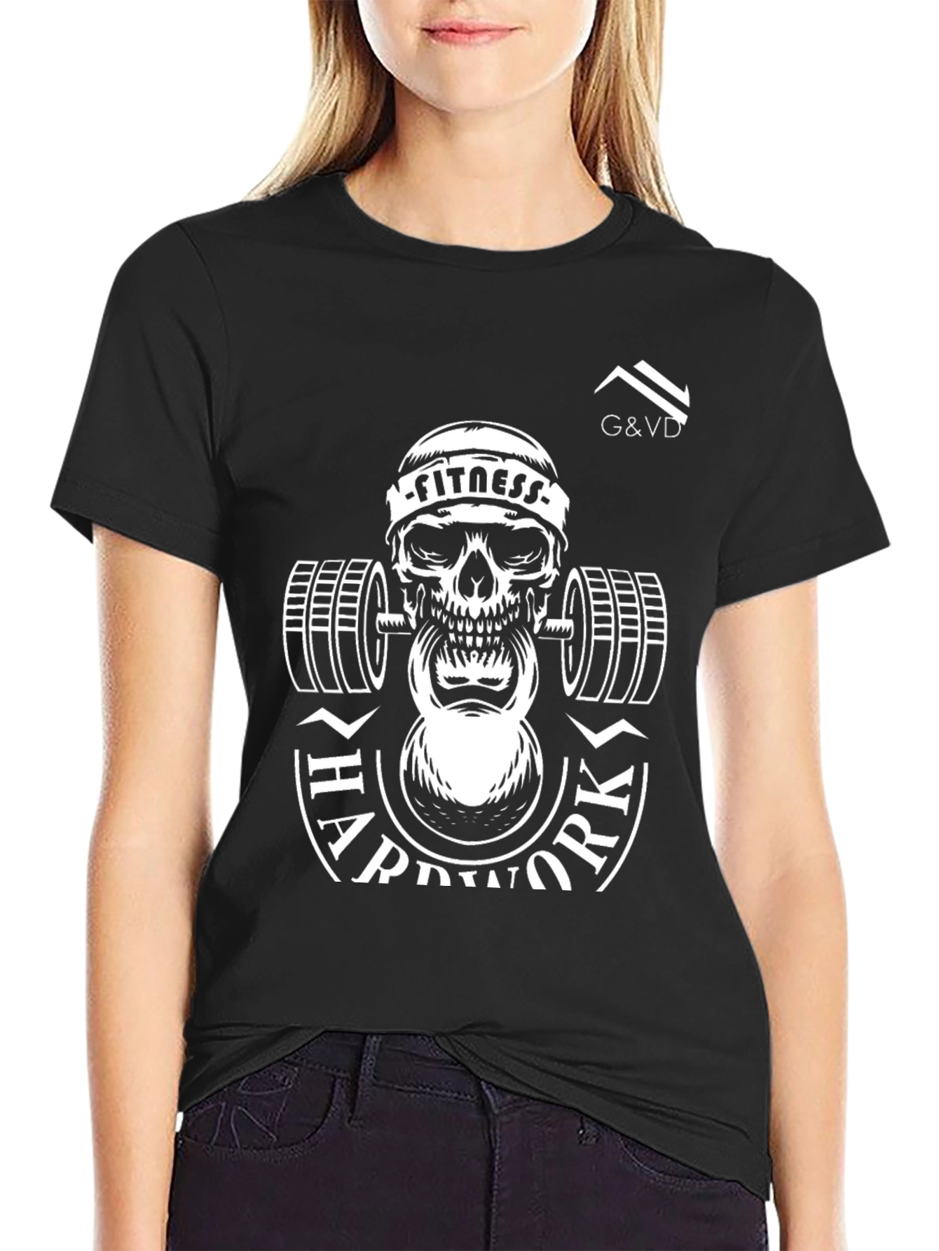 Fitness Skull T-Shirt - Hard Work Design