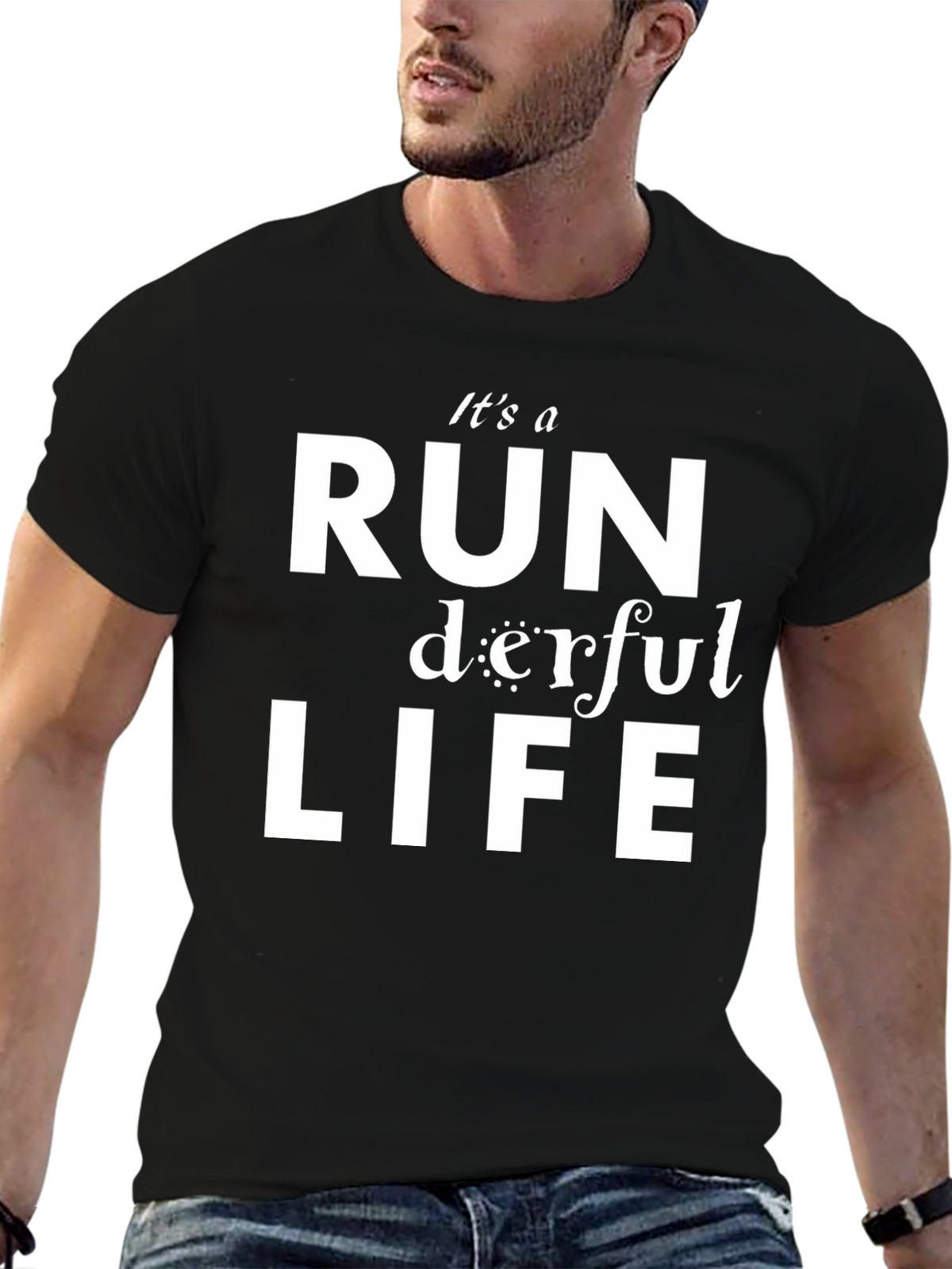 Its a RUN derful LIFE T-Shirt - Black Graphic Tee