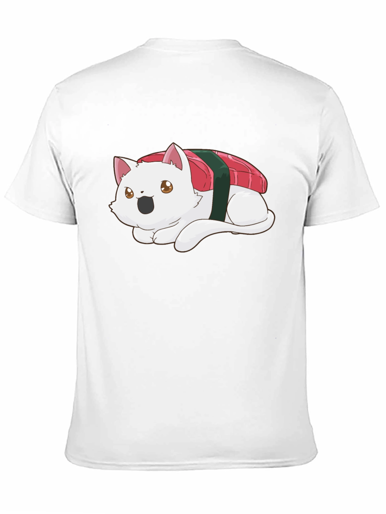 Sushi Cat Black T-Shirt - Whimsical Design