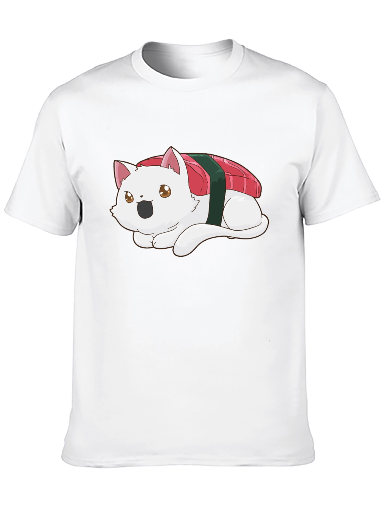 Sushi Cat Black T-Shirt - Whimsical Design