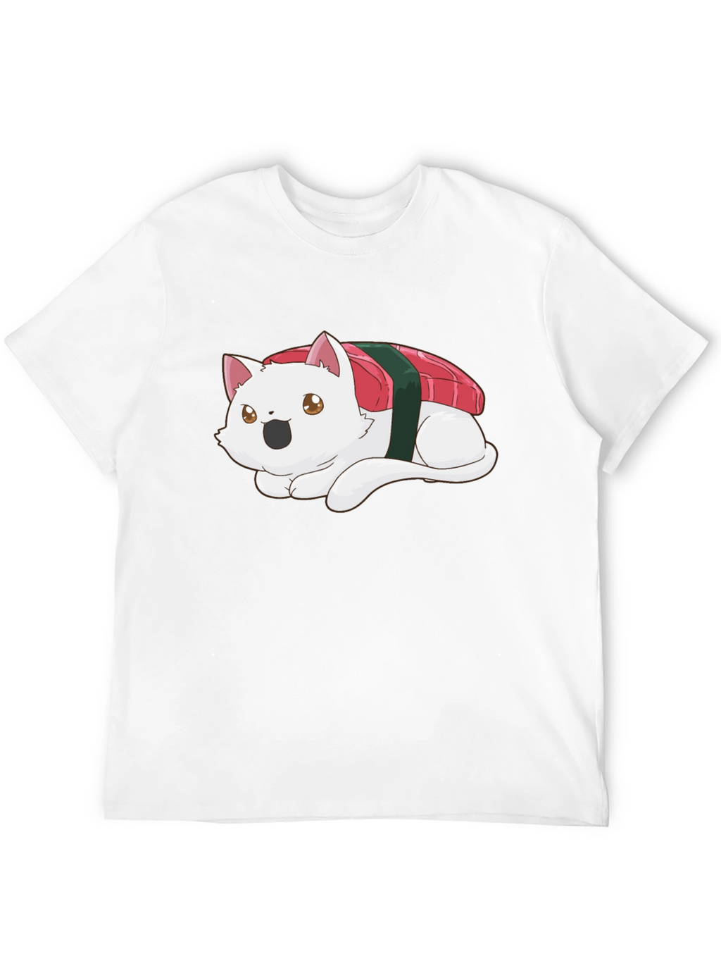 Sushi Cat Black T-Shirt - Whimsical Design