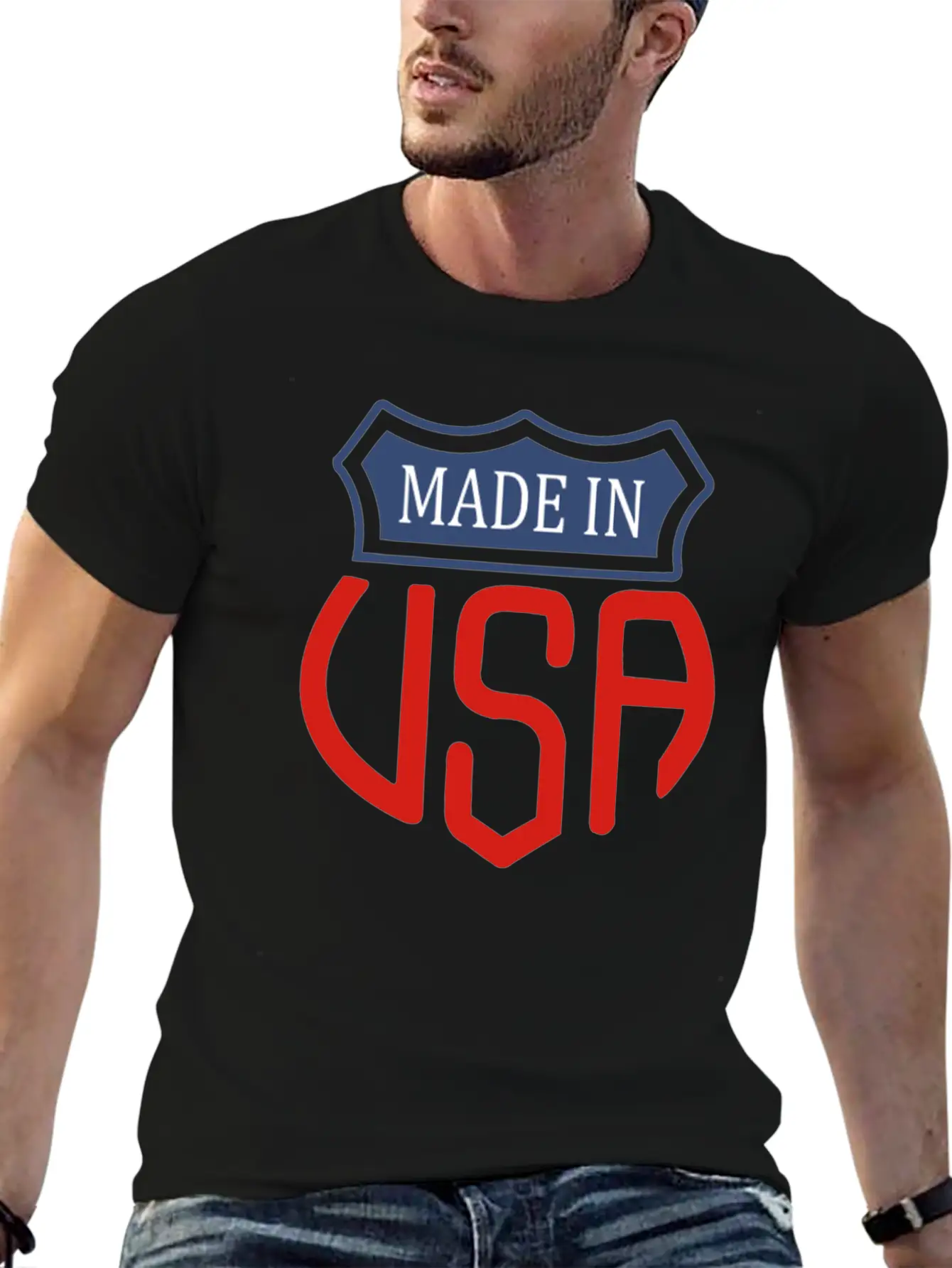 Made In Usa Funny Symbol Relaxed Everyday Tee – Lightweight And Durable Cotton