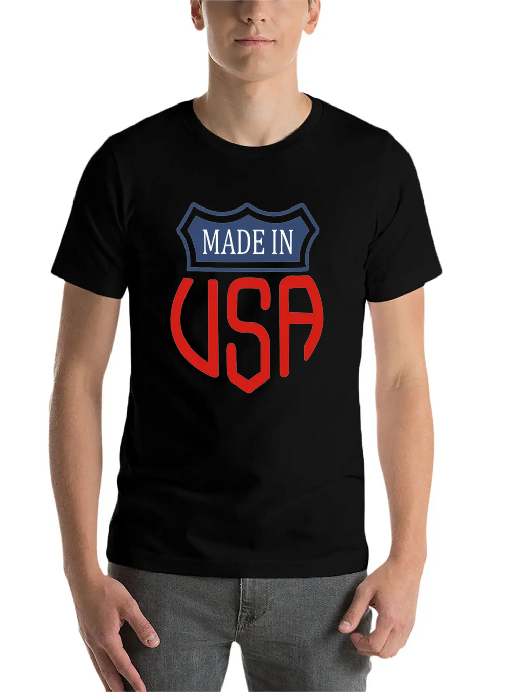 Made In Usa Funny Symbol Relaxed Everyday Tee – Lightweight And Durable Cotton