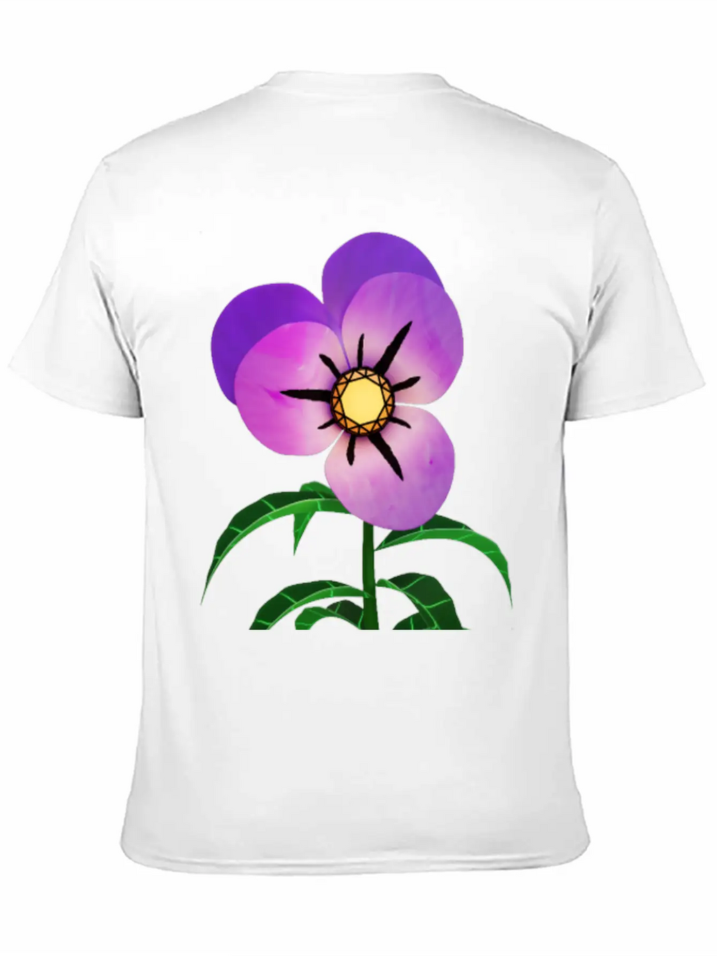 Magic Violet Flower Breathable Soft Cotton T-Shirt – Timeless Casual Look