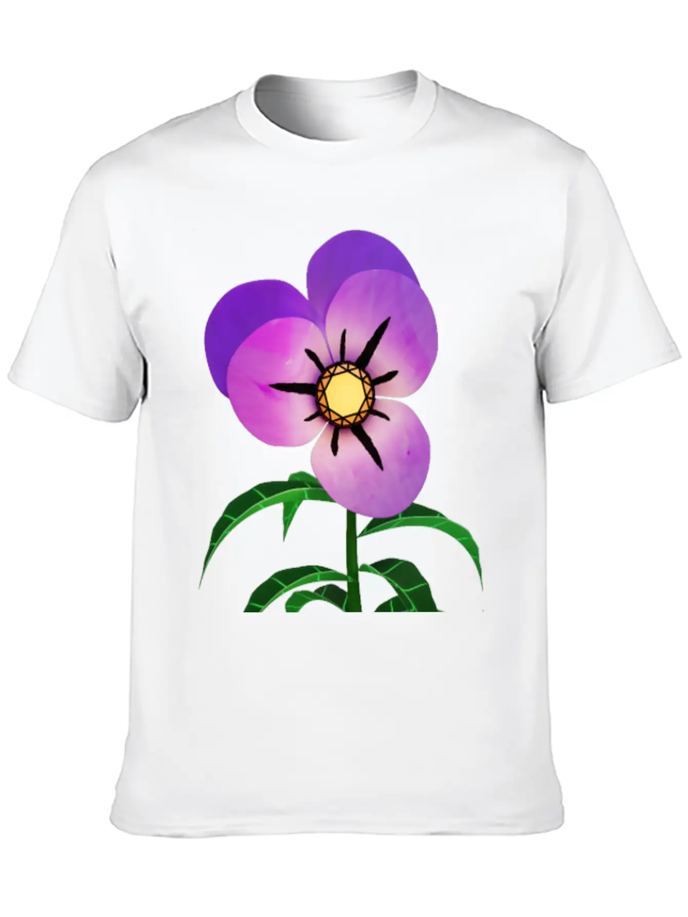 Magic Violet Flower Breathable Soft Cotton T-Shirt – Timeless Casual Look