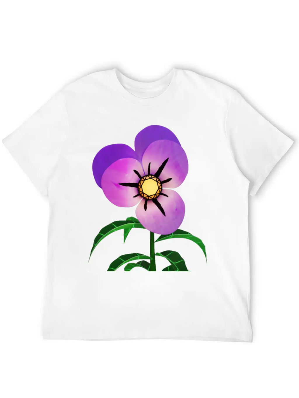 Magic Violet Flower Breathable Soft Cotton T-Shirt – Timeless Casual Look