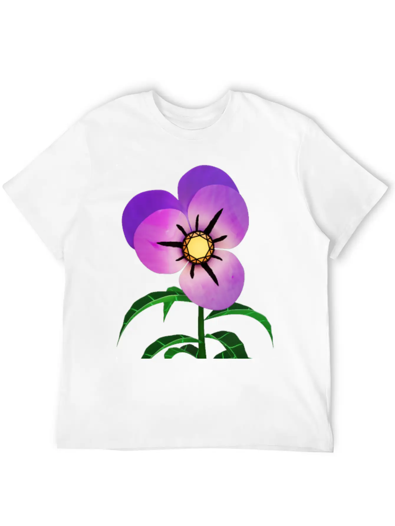 Magic Violet Flower Breathable Soft Cotton T-Shirt – Timeless Casual Look