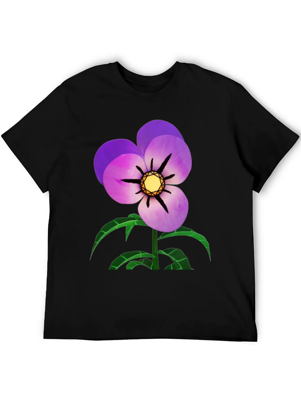 Magic Violet Flower Breathable Soft Cotton T-Shirt – Timeless Casual Look