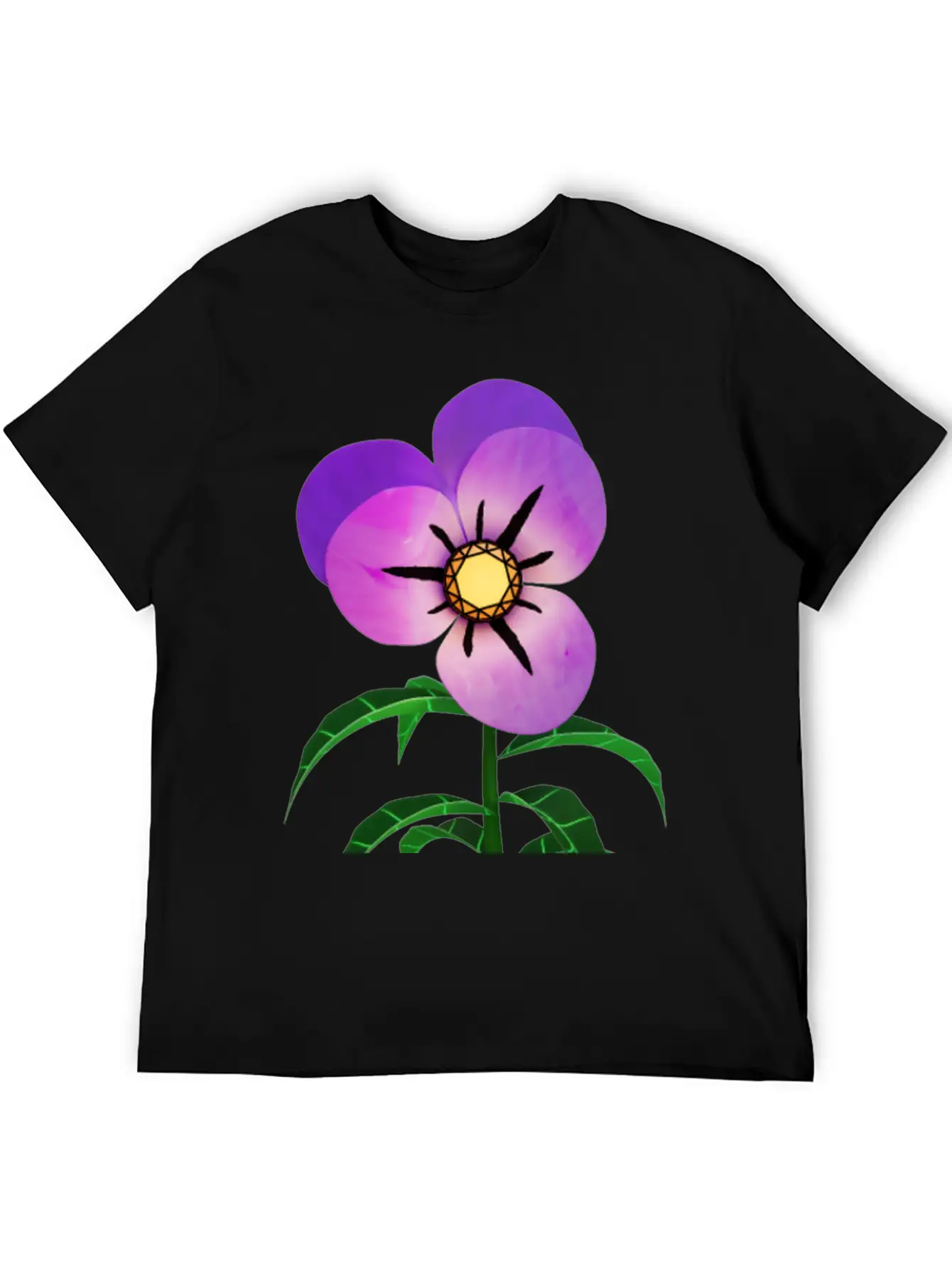 Magic Violet Flower Breathable Soft Cotton T-Shirt – Timeless Casual Look