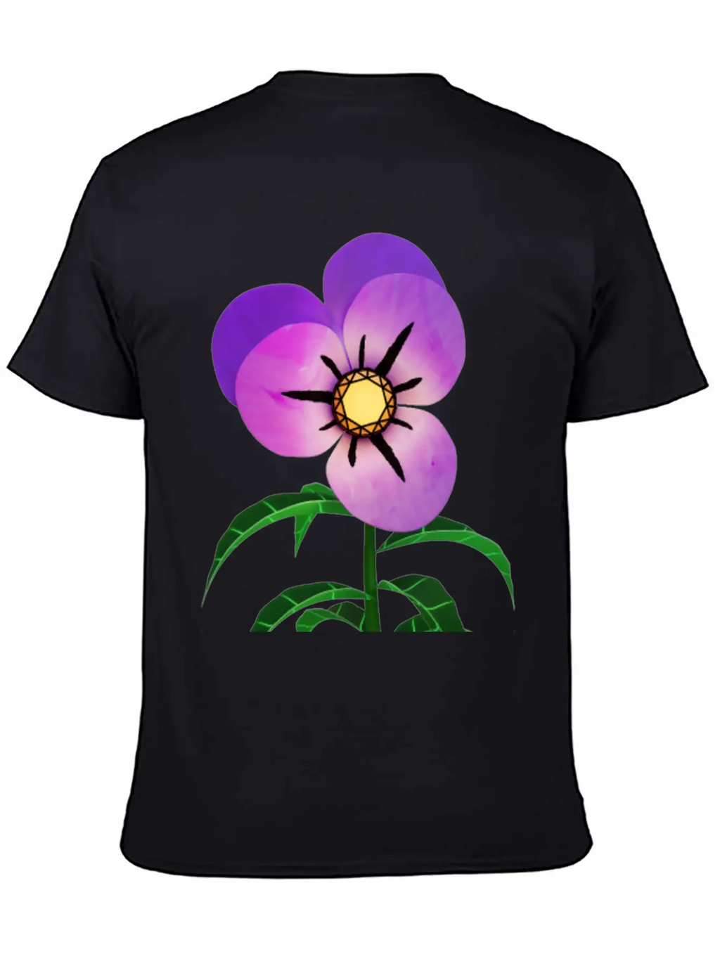 Magic Violet Flower Breathable Soft Cotton T-Shirt – Timeless Casual Look