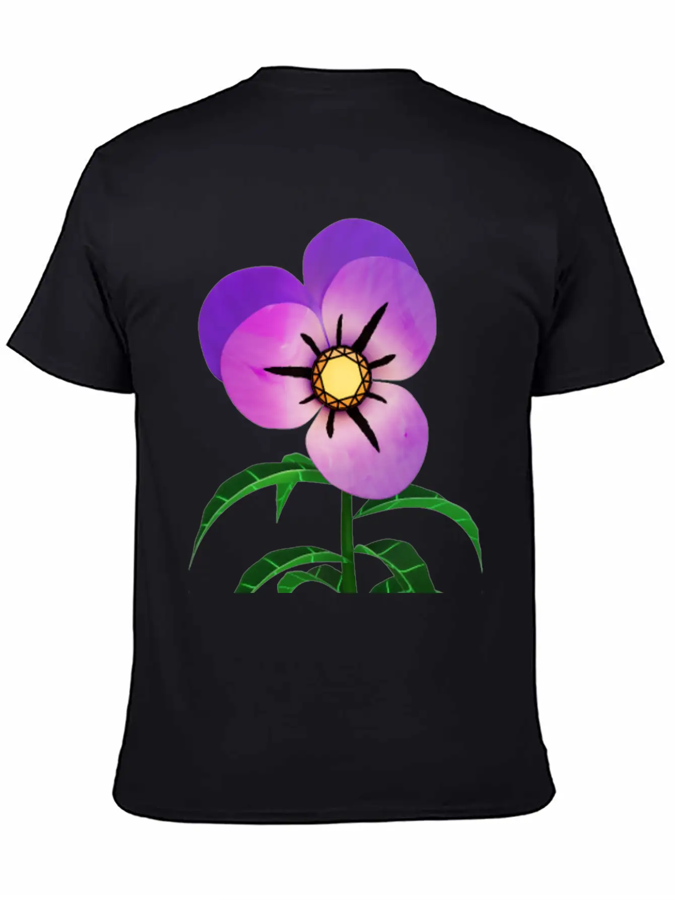 Magic Violet Flower Breathable Soft Cotton T-Shirt – Timeless Casual Look