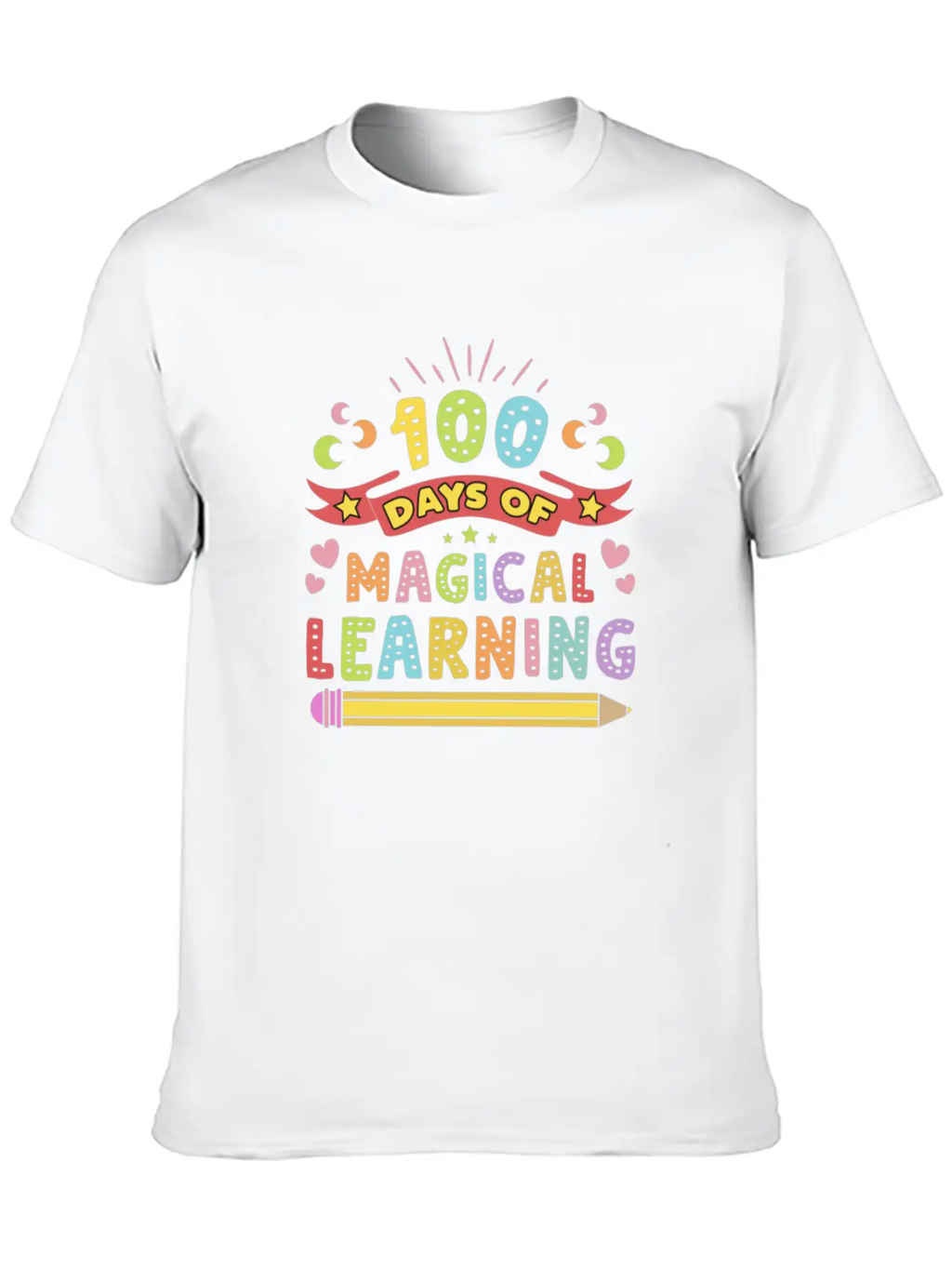 Magical Learning Happy 100 Days Of School Basic Graphic T-Shirt – Daily Comfort In Soft Cotton