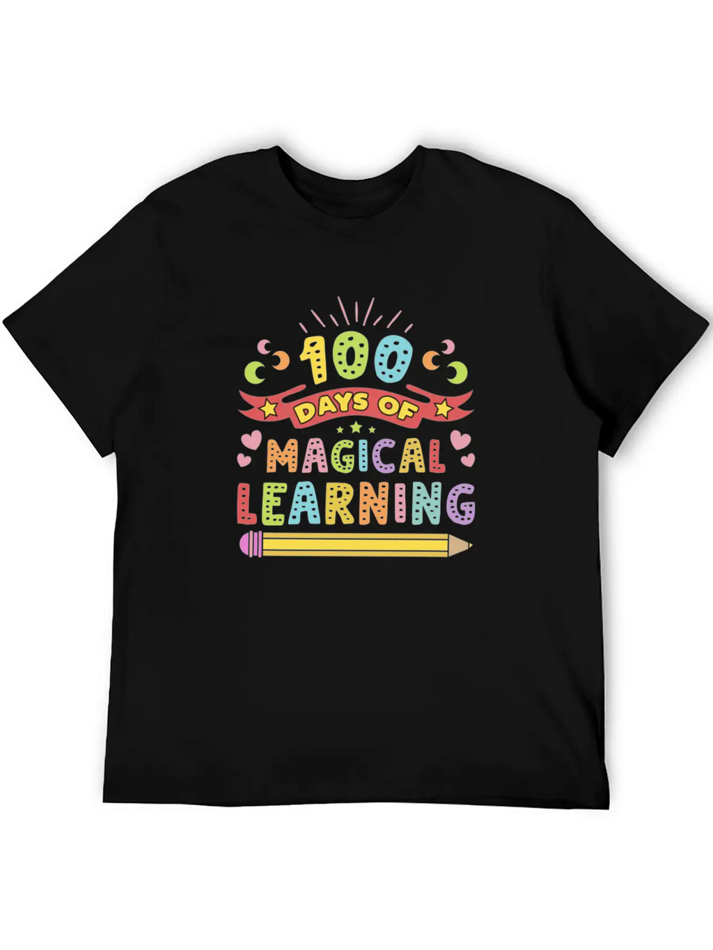 Magical Learning Happy 100 Days Of School Basic Graphic T-Shirt – Daily Comfort In Soft Cotton