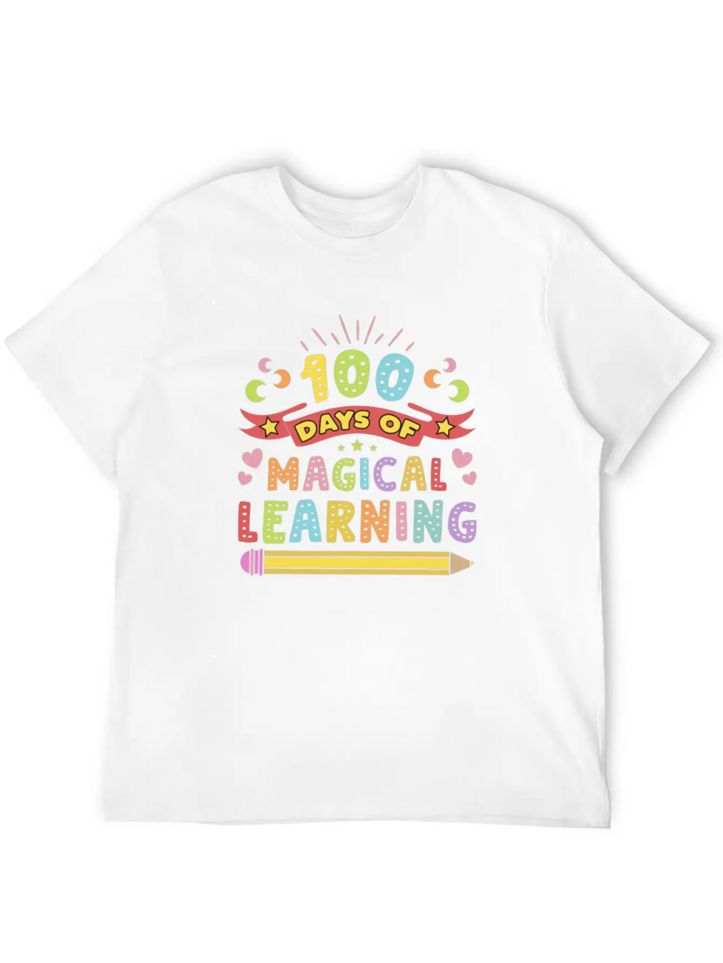 Magical Learning Happy 100 Days Of School Basic Graphic T-Shirt – Daily Comfort In Soft Cotton