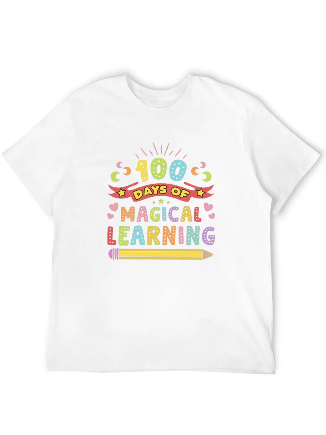 Magical Learning Happy 100 Days Of School Basic Graphic T-Shirt – Daily Comfort In Soft Cotton