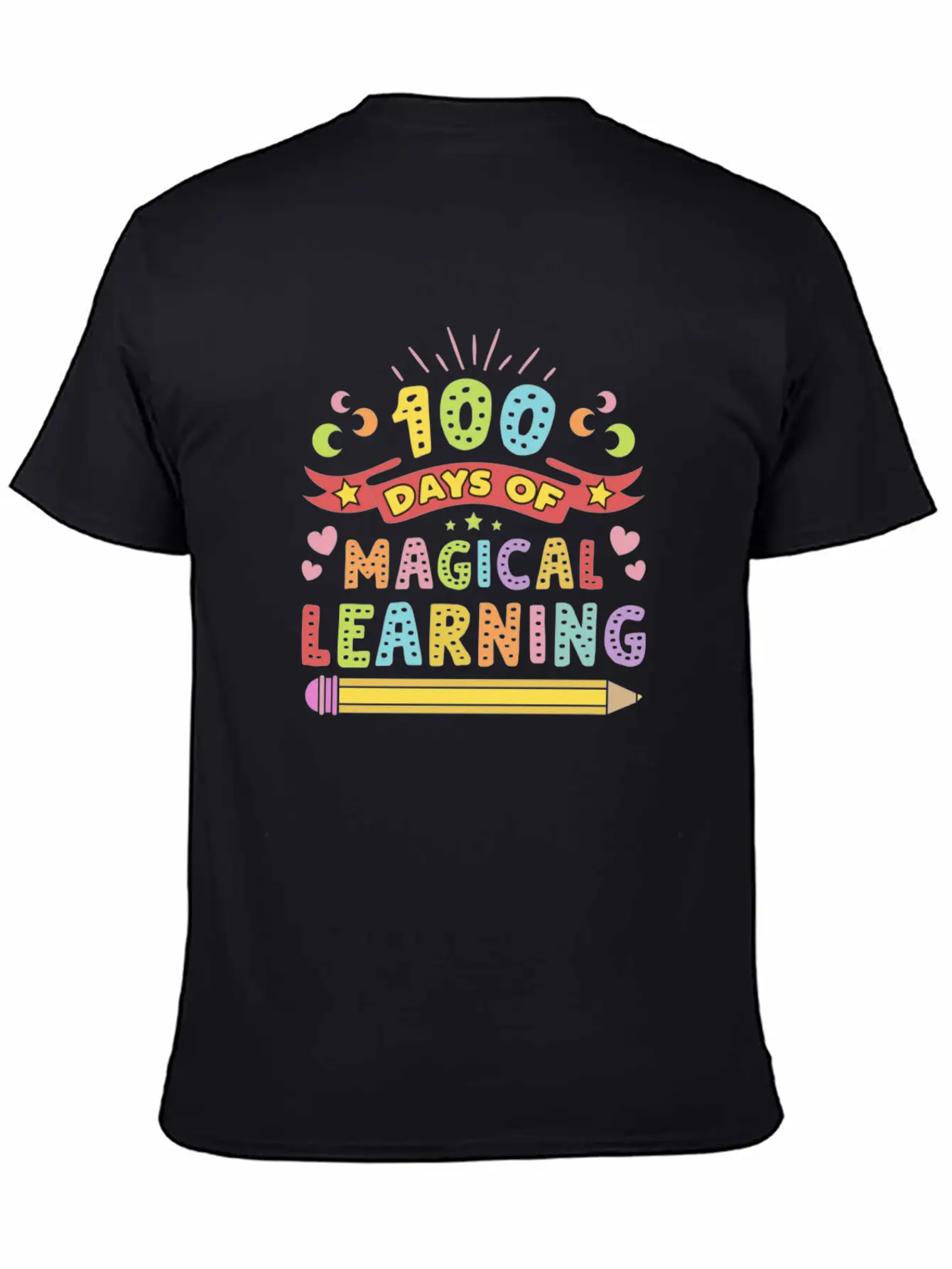 Magical Learning Happy 100 Days Of School Basic Graphic T-Shirt – Daily Comfort In Soft Cotton