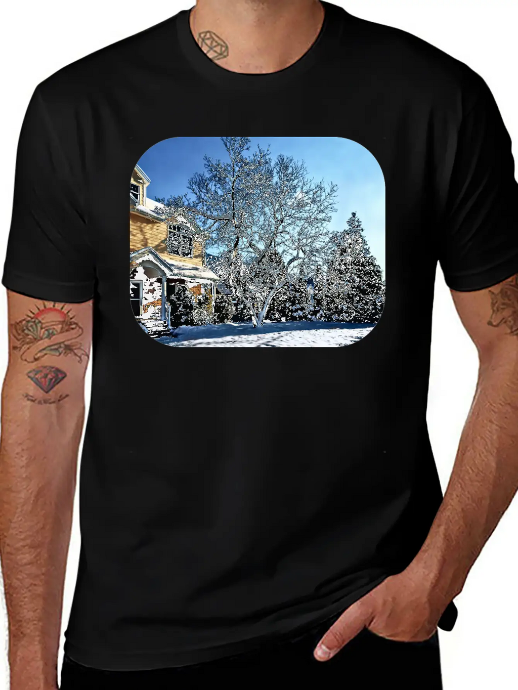 Magnolia In Snow Breathable Graphic T-Shirt – Perfect For Casual Days