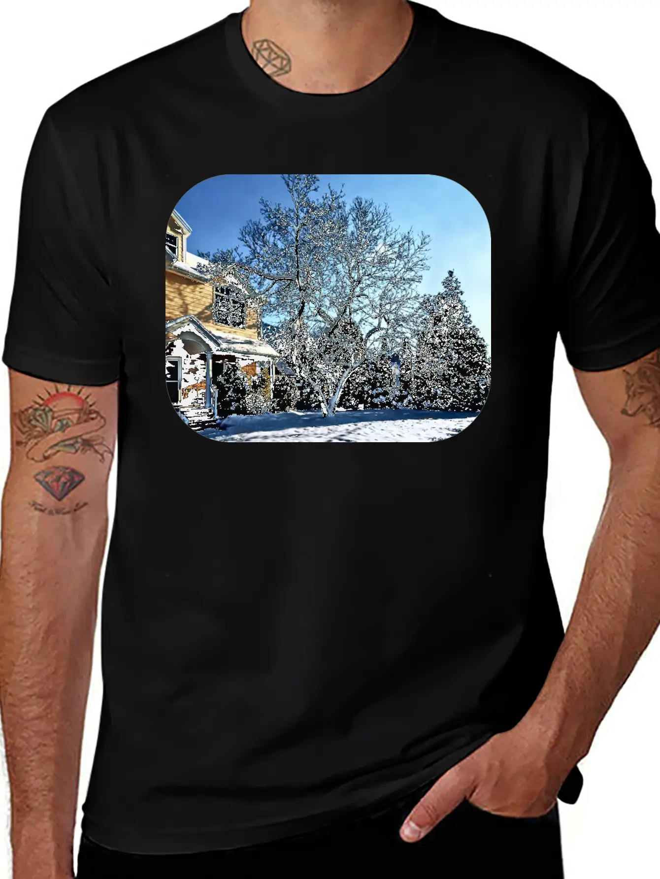 Magnolia In Snow Breathable Graphic T-Shirt – Perfect For Casual Days