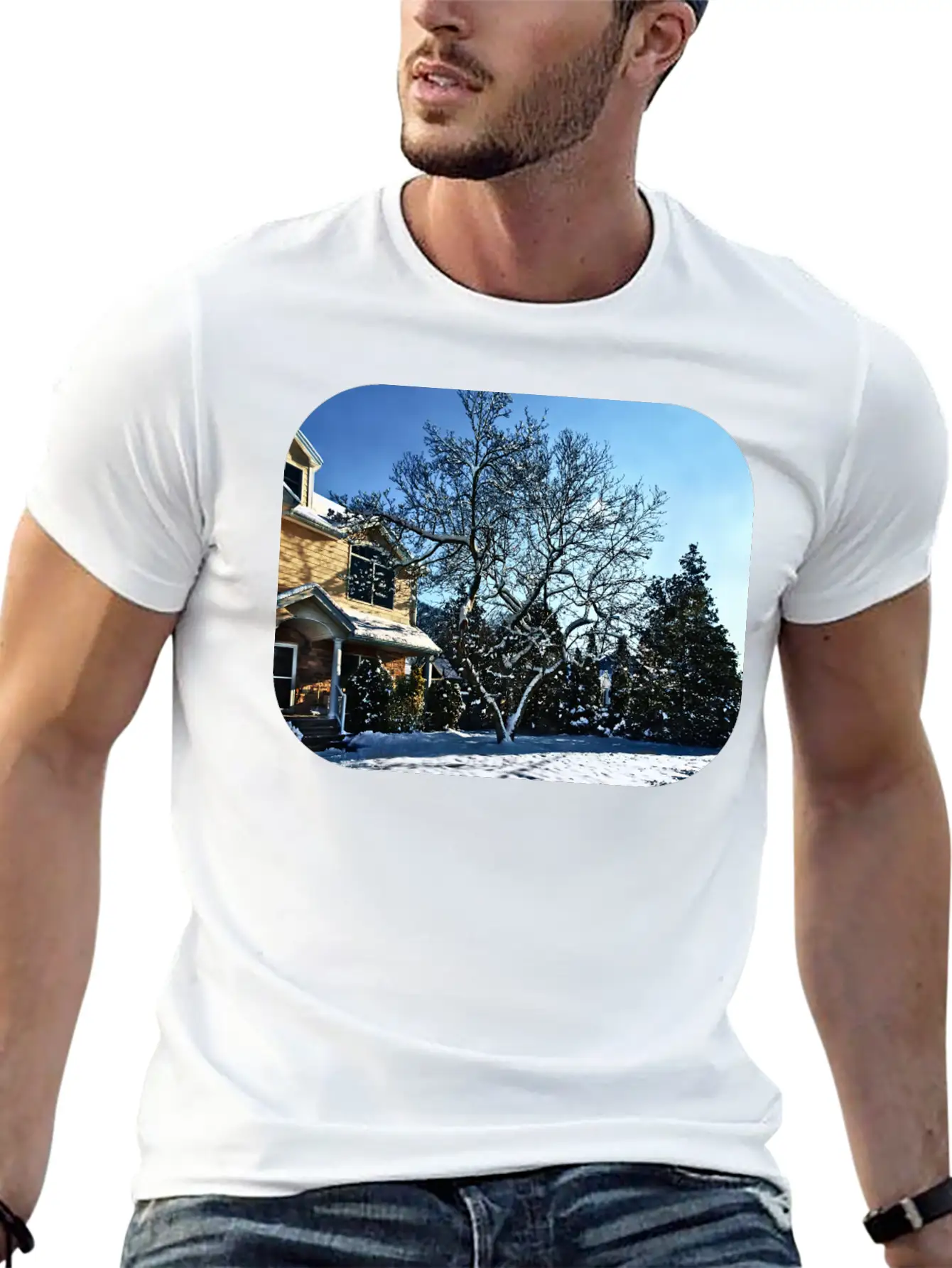Magnolia In Snow Breathable Graphic T-Shirt – Perfect For Casual Days