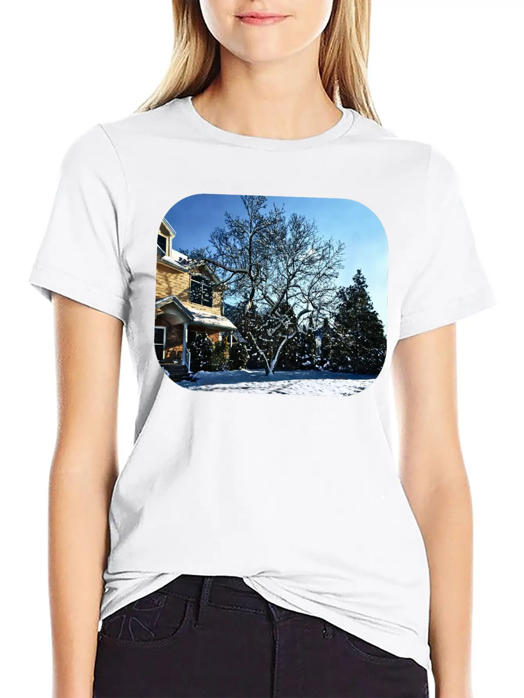 Magnolia In Snow Breathable Graphic T-Shirt – Perfect For Casual Days