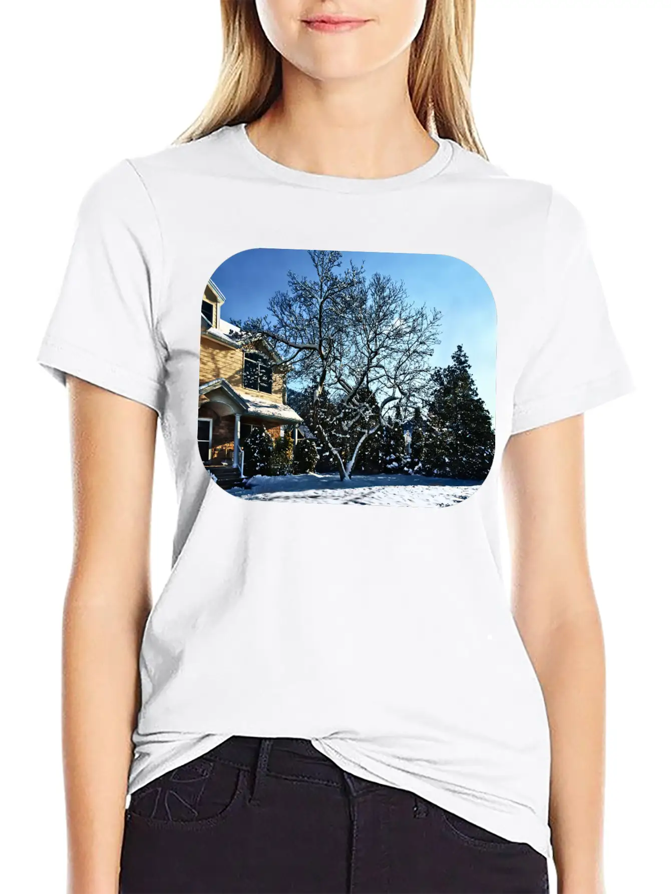 Magnolia In Snow Breathable Graphic T-Shirt – Perfect For Casual Days