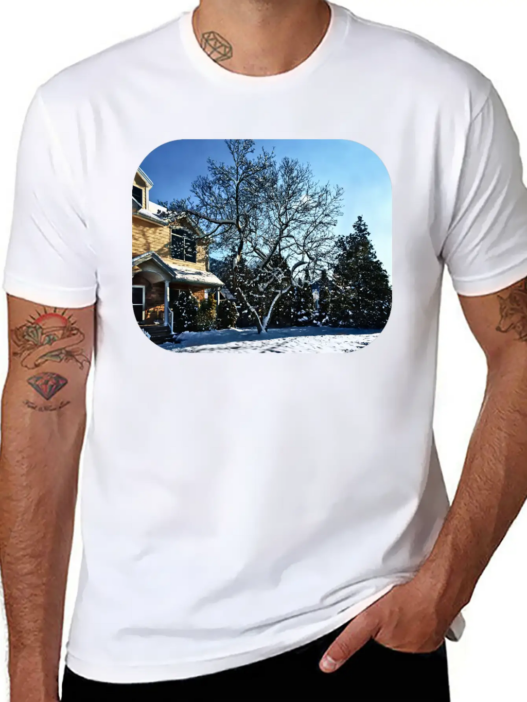 Magnolia In Snow Breathable Graphic T-Shirt – Perfect For Casual Days