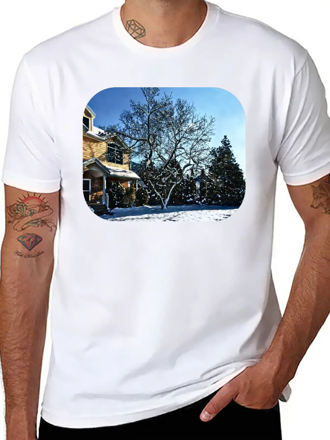 Magnolia In Snow Breathable Graphic T-Shirt – Perfect For Casual Days