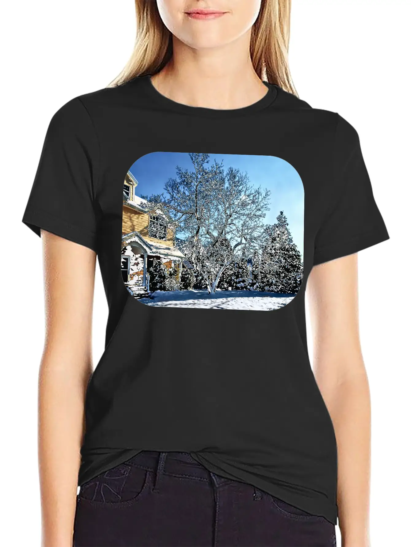 Magnolia In Snow Breathable Graphic T-Shirt – Perfect For Casual Days
