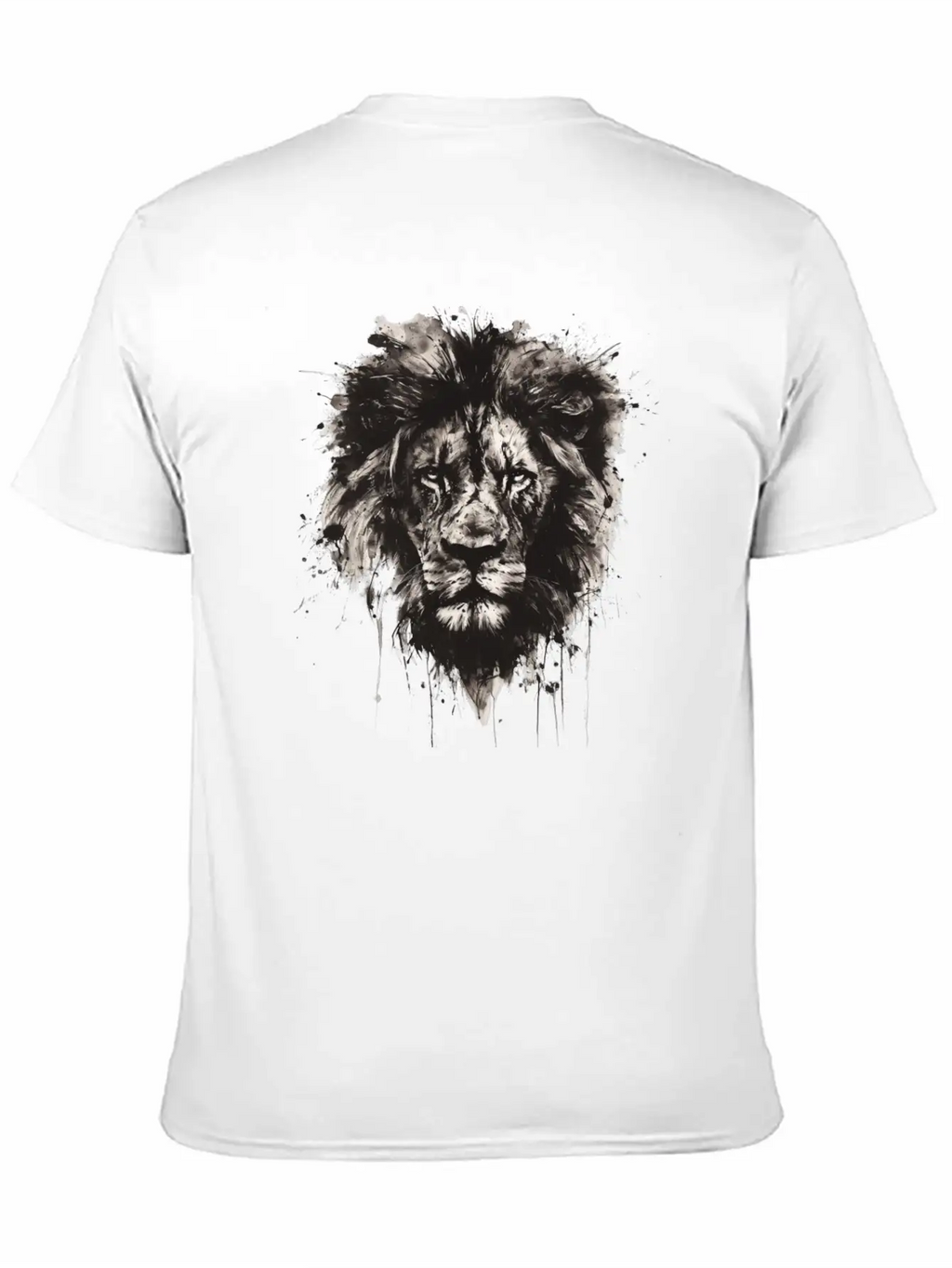 Majestic Lion Portrait In Monochrome With Artistic Unisex Casual T-Shirt – Clean Design For Daily Comfort