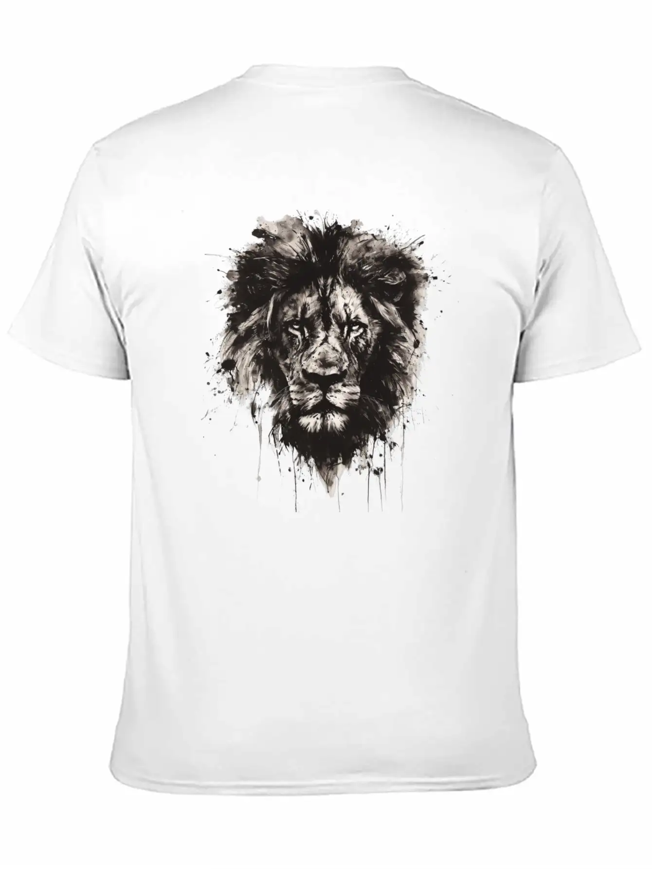Majestic Lion Portrait In Monochrome With Artistic Unisex Casual T-Shirt – Clean Design For Daily Comfort