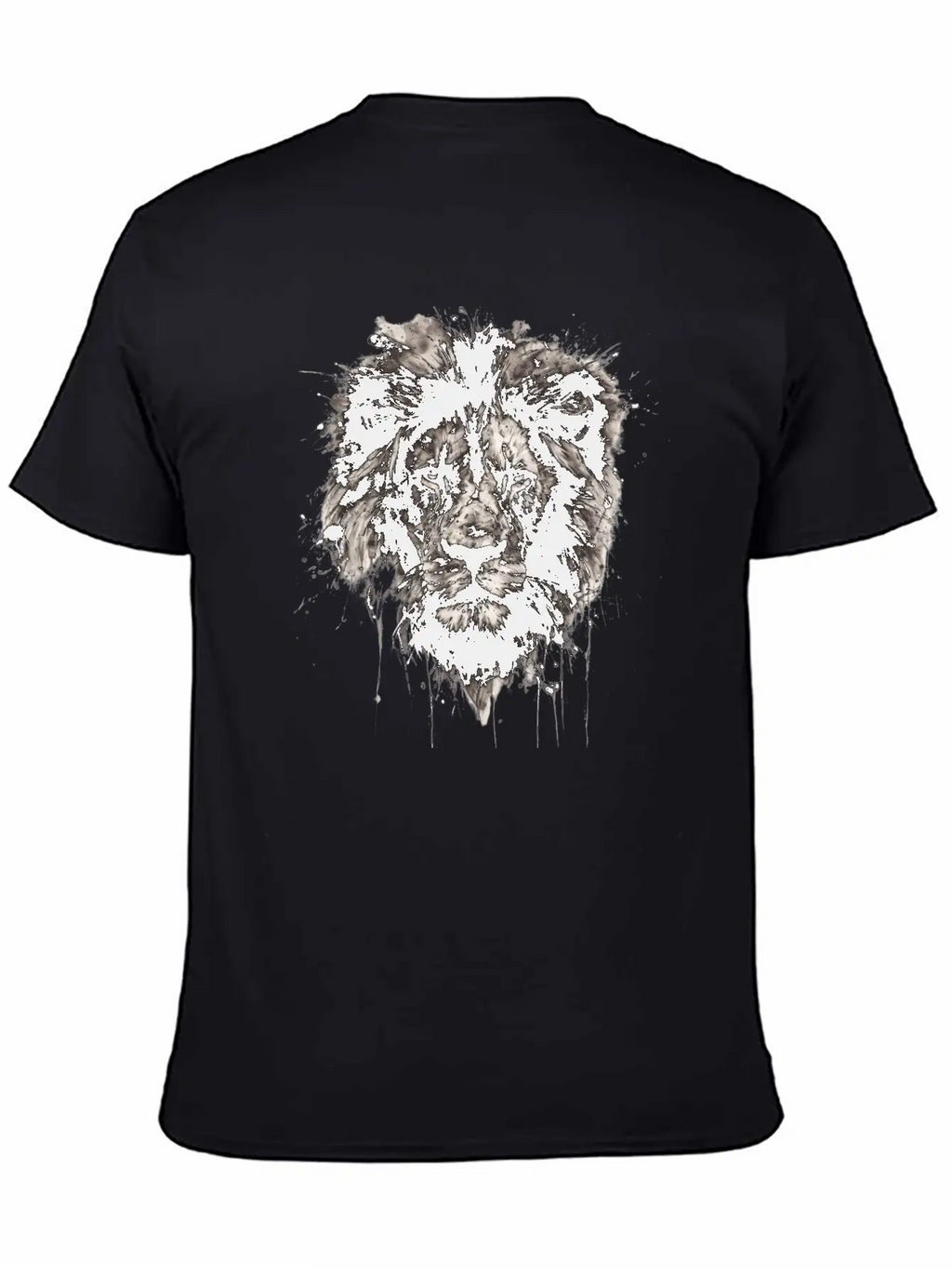 Majestic Lion Portrait In Monochrome With Artistic Unisex Casual T-Shirt – Clean Design For Daily Comfort